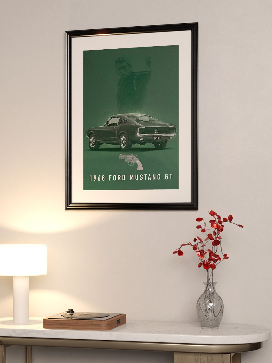 1968 Ford Mustang GT Bullitt Poster, Çerçevesiz Tv Film Poster