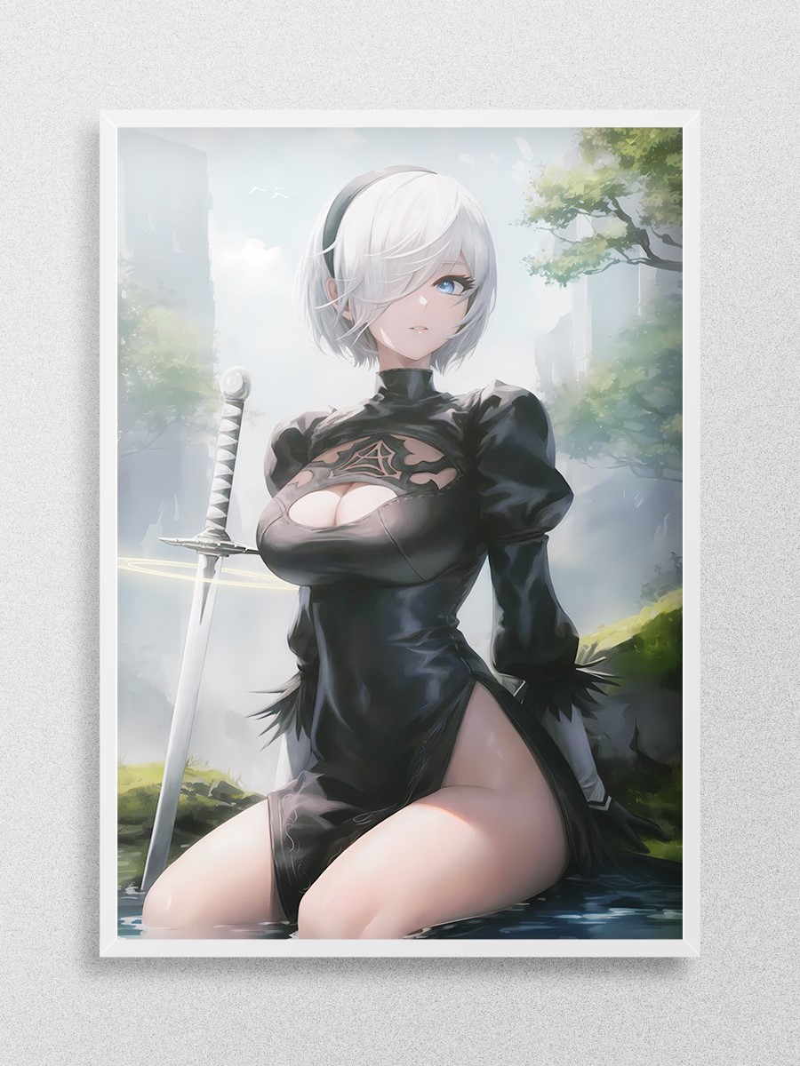 2B Nier Automata Anime Poster Çerçevesiz Yüksek Kalite Anime Duvar Poster