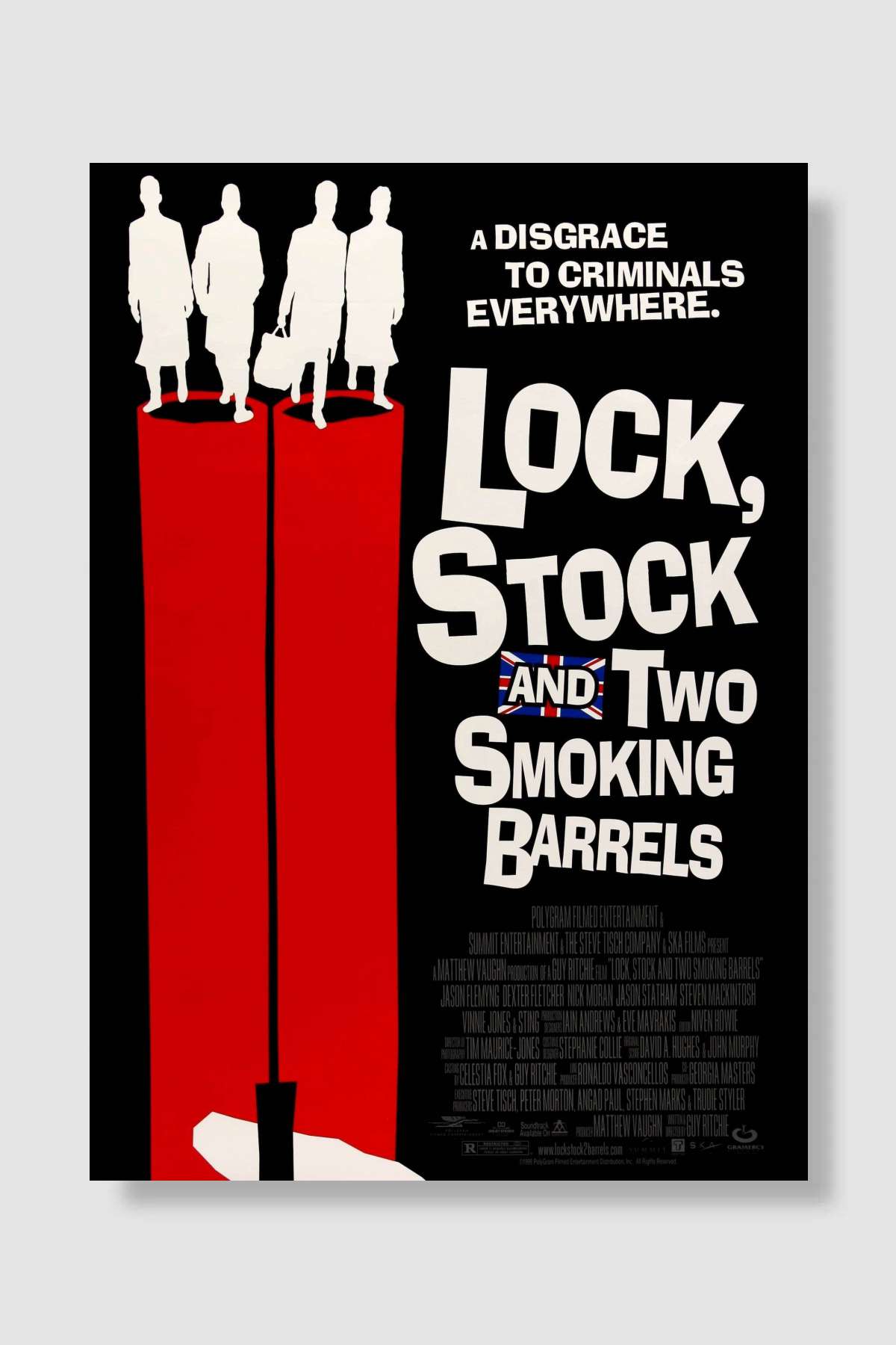 Ateşten Kalbe, Akıldan Dumana - Lock, Stock and Two Smoking Barrels Film Poster Çerçevesiz Yüksek Kalite Film Afiş Duvar Poster