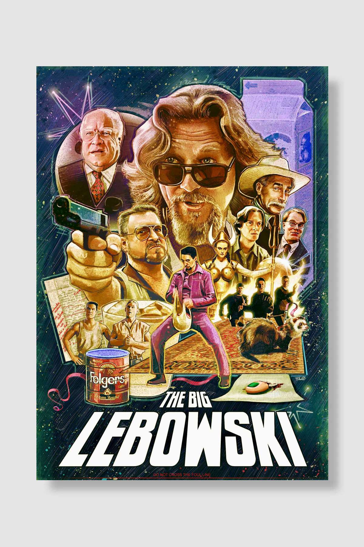 Büyük Lebowski - The Big Lebowski Film Poster Çerçevesiz Yüksek Kalite Film Afiş Duvar Poster