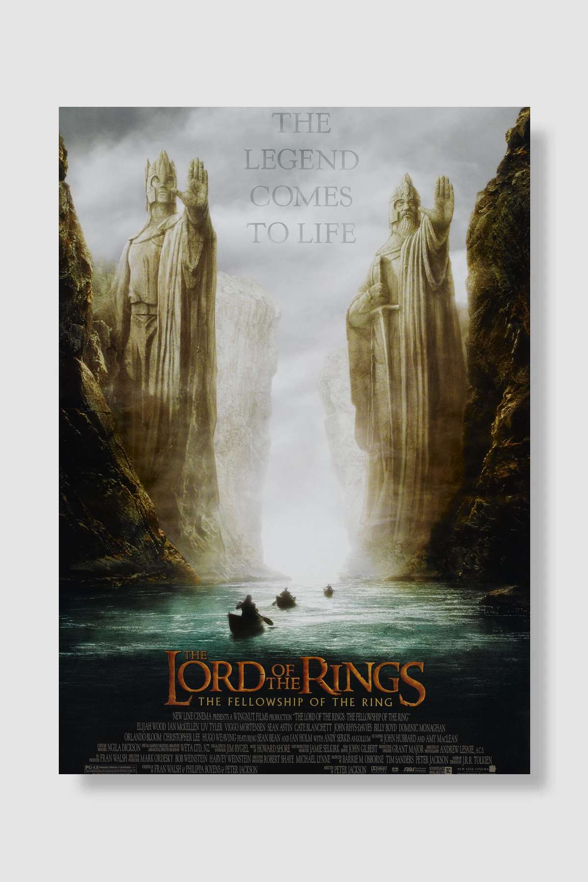 Yüzüklerin Efendisi: Yüzük Kardeşliği - The Lord of the Rings: The Fellowship of the Ring Film Poster Çerçevesiz Yüksek Kalite Film Afiş Duvar Poster