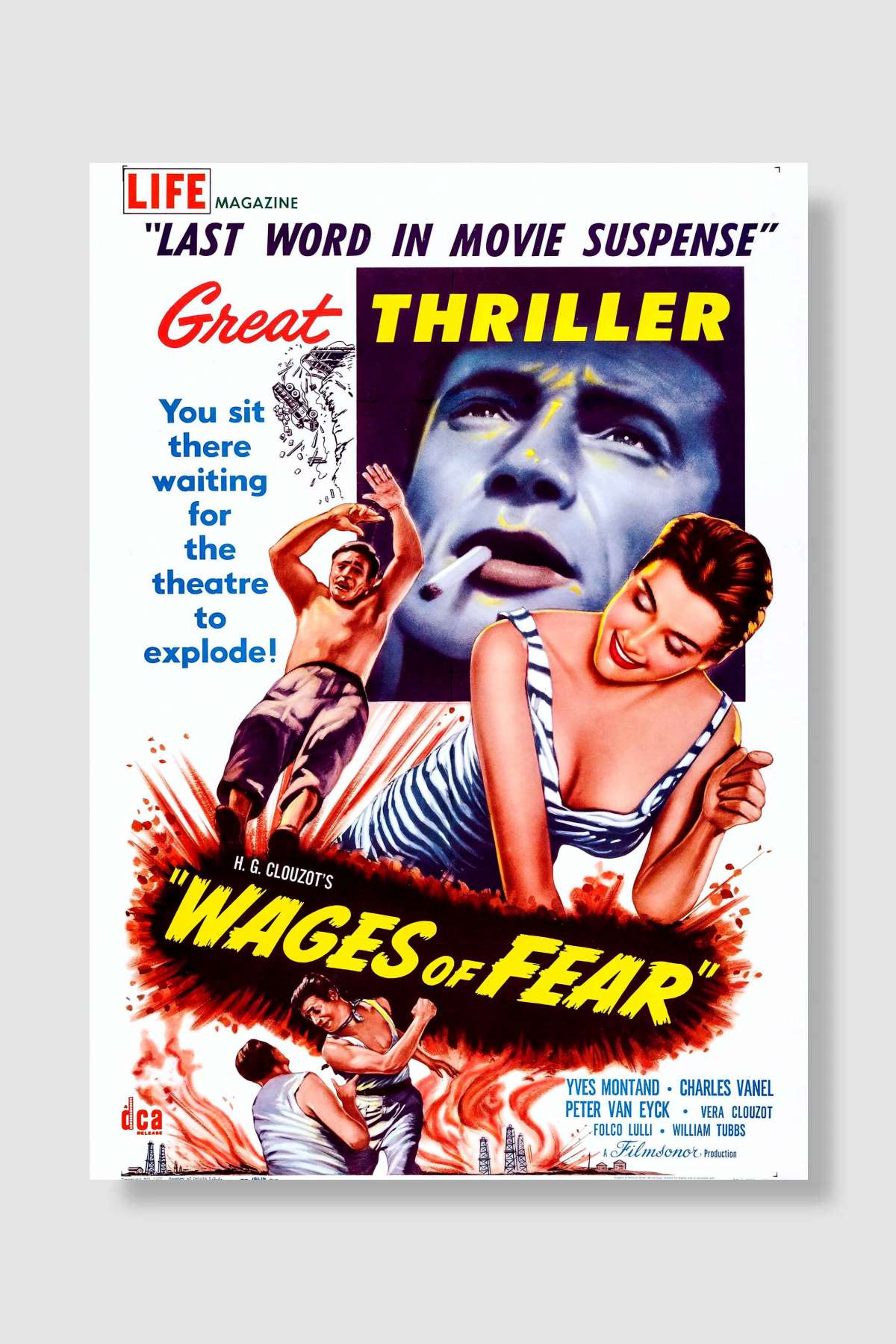 Dehşet Yolcuları - Le Salaire de la peur Film Poster Çerçevesiz Yüksek Kalite Film Afiş Duvar Poster