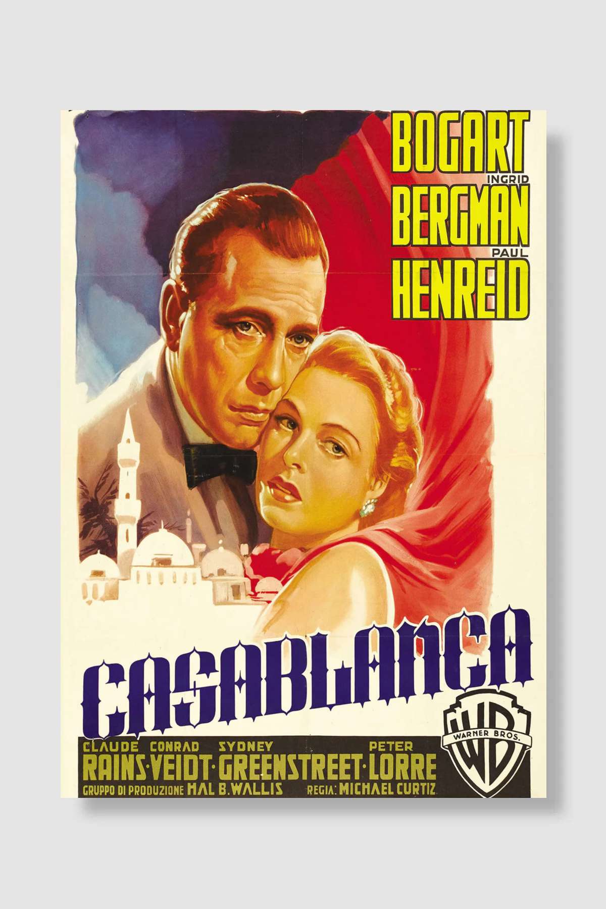 Kazablanka - Casablanca Film Poster Çerçevesiz Yüksek Kalite Film Afiş Duvar Poster