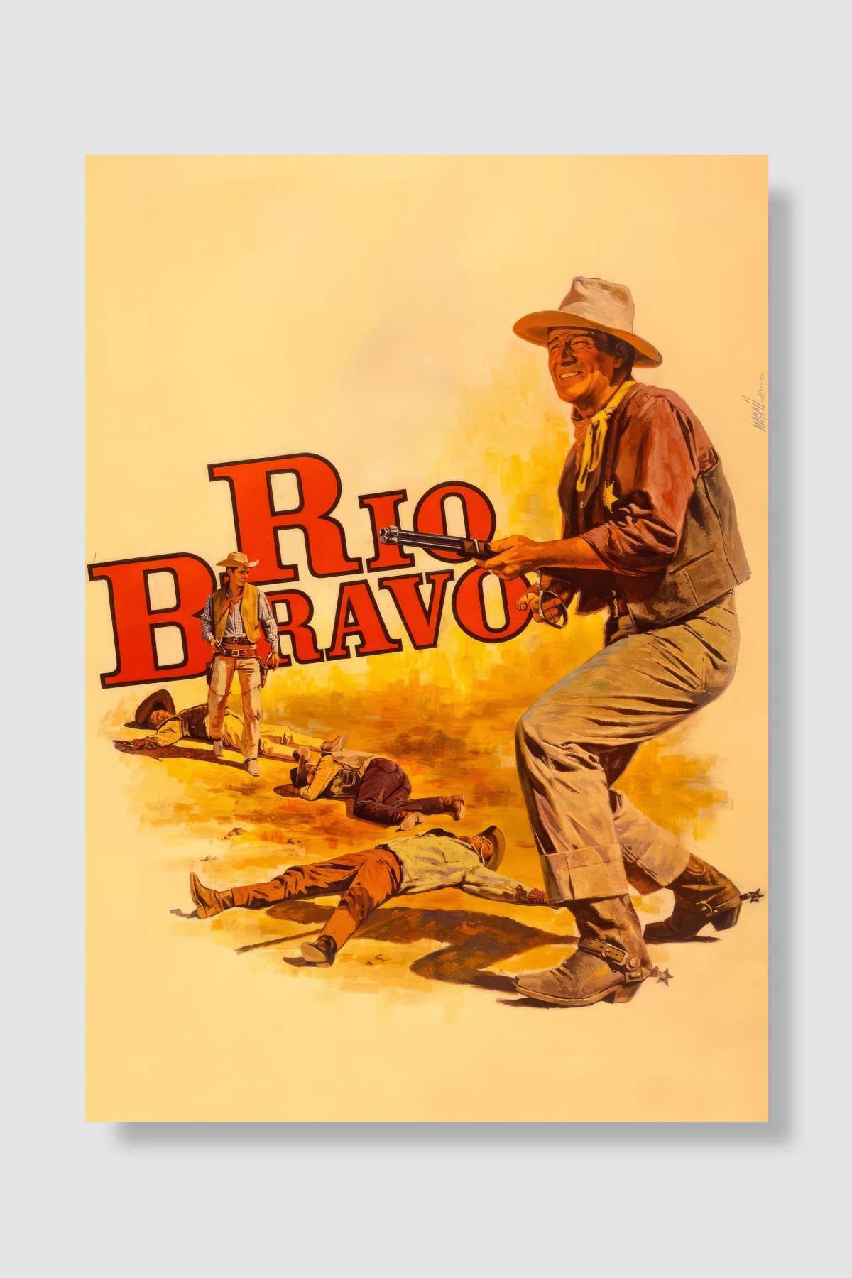 Kahramanlar Şehri - Rio Bravo Film Poster Çerçevesiz Yüksek Kalite Film Afiş Duvar Poster