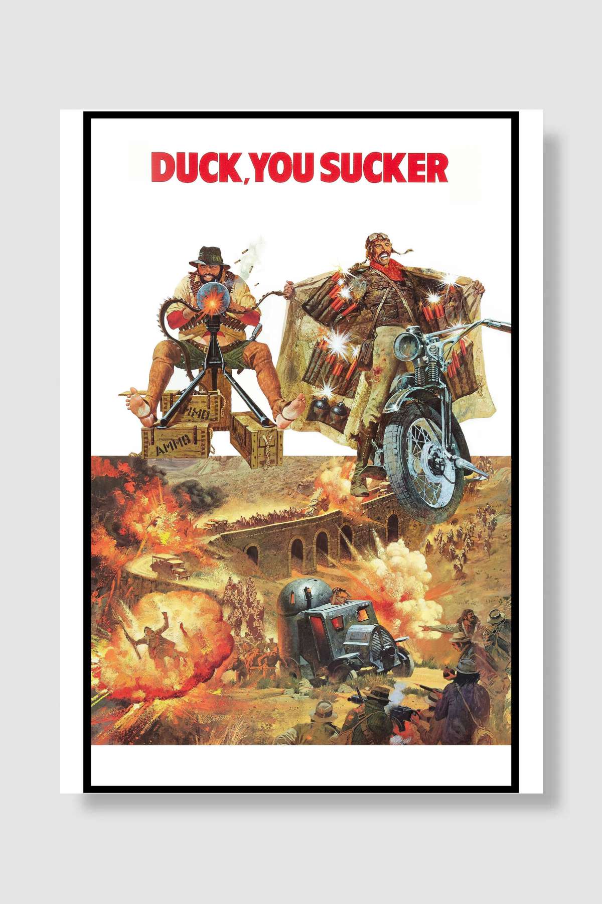 Yabandan Gelen Adam - Giù la testa Film Poster Çerçevesiz Yüksek Kalite Film Afiş Duvar Poster