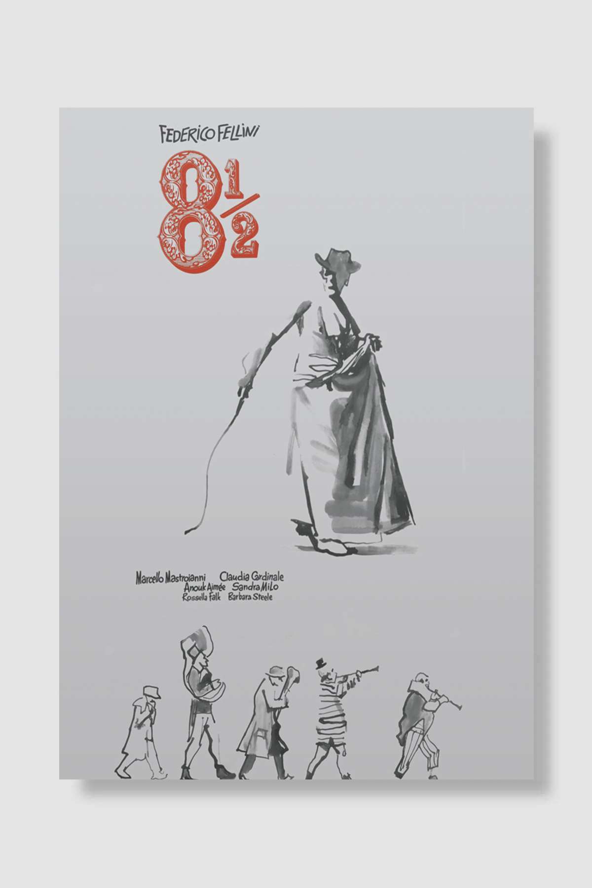 Sekiz Buçuk - 8½ Film Poster Çerçevesiz Yüksek Kalite Film Afiş Duvar Poster