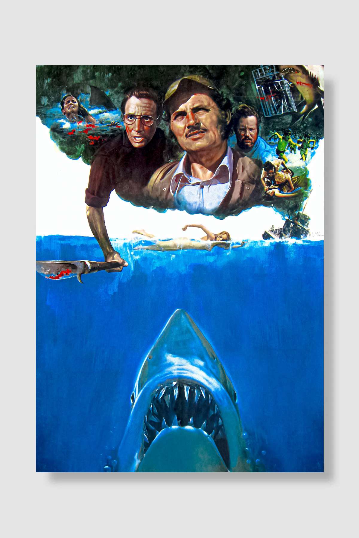 Jaws Film Poster Çerçevesiz Yüksek Kalite Film Afiş Duvar Poster - En İyi Fiyatlarla