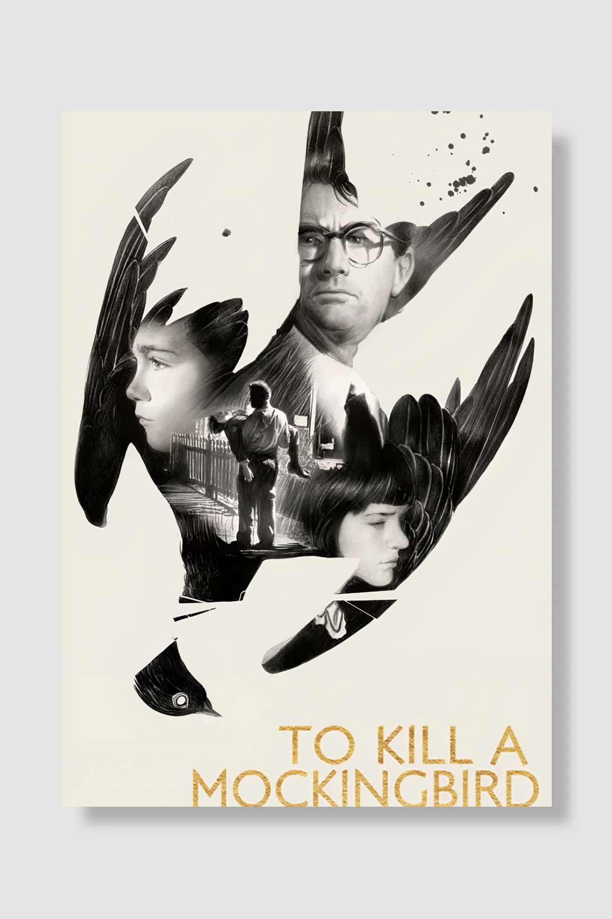 Bülbülü Öldürmek - To Kill a Mockingbird Film Poster Çerçevesiz Yüksek Kalite Film Afiş Duvar Poster