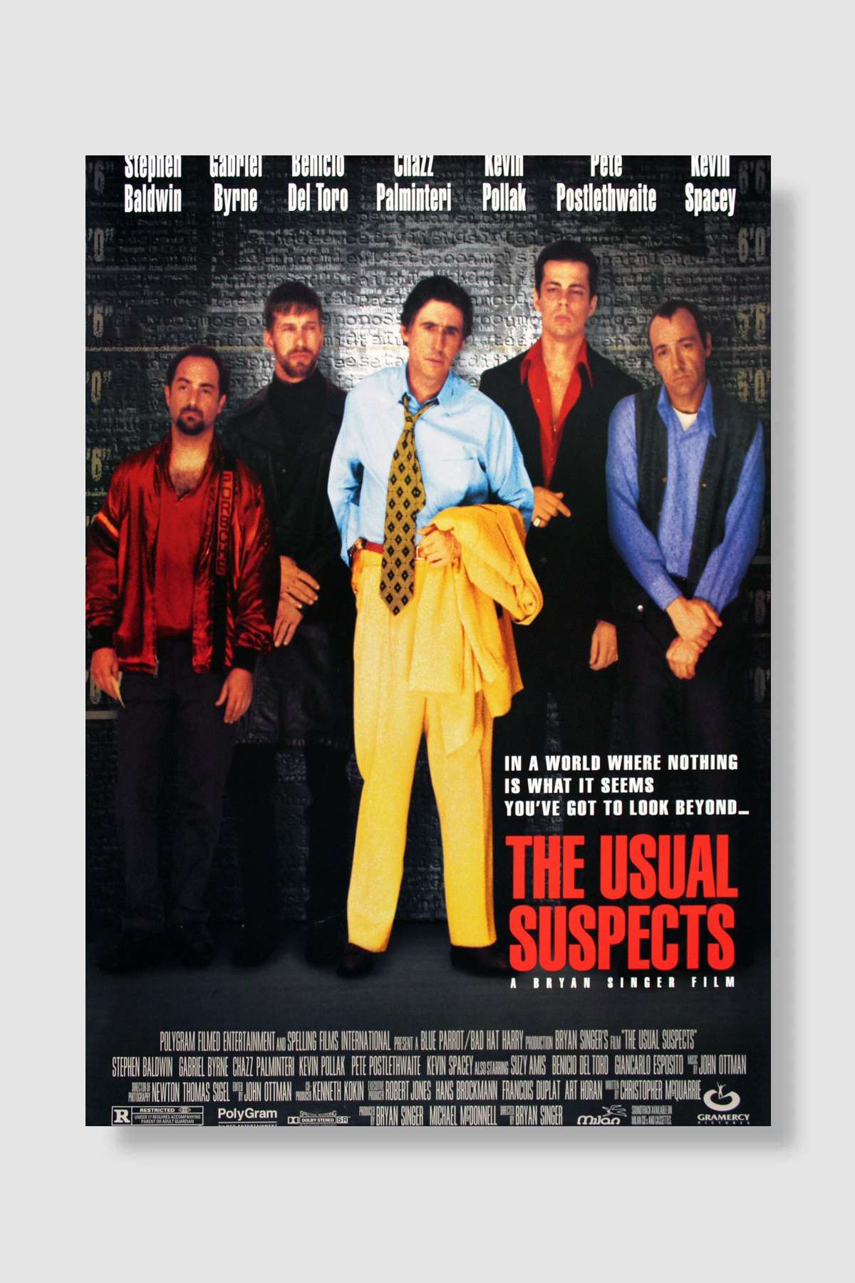 Olağan Şüpheliler - The Usual Suspects Film Poster Çerçevesiz Yüksek Kalite Film Afiş Duvar Poster