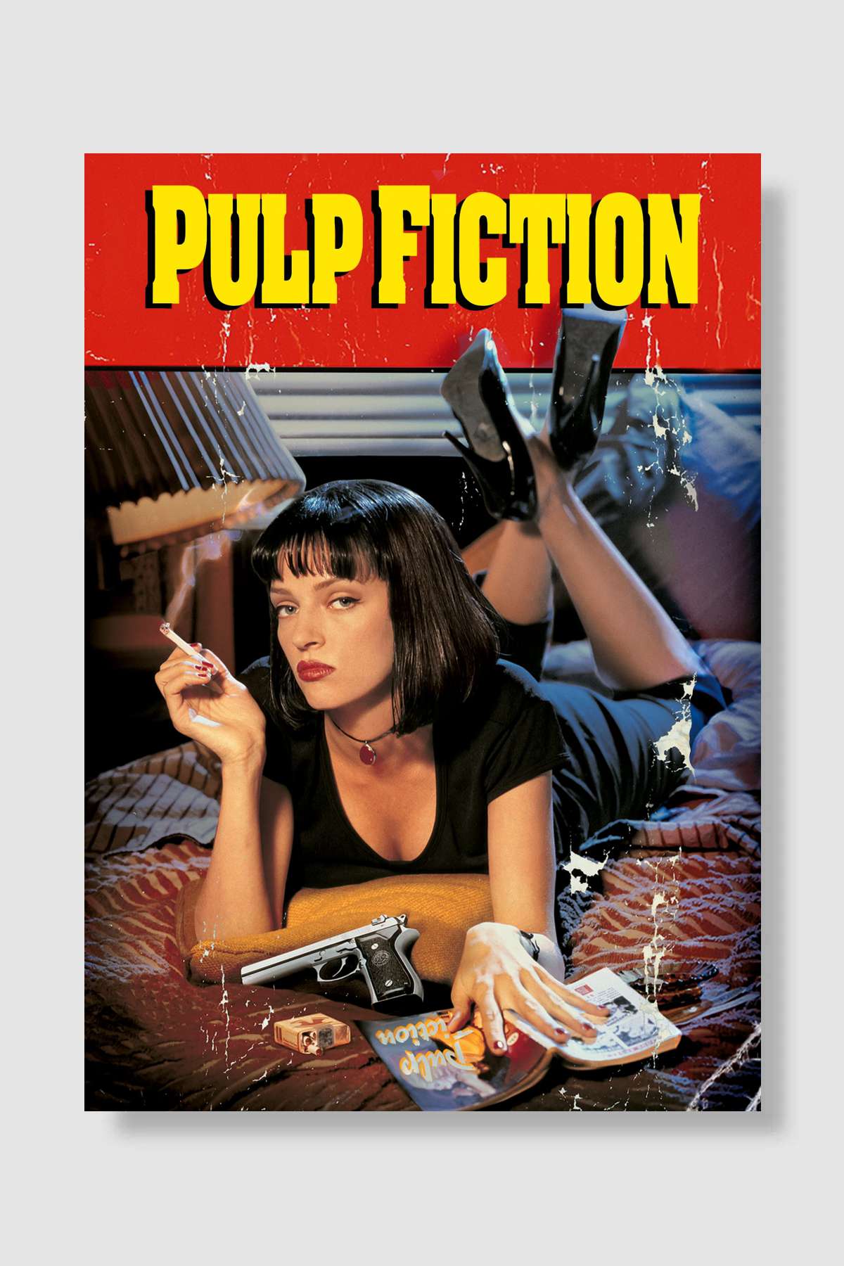 Ucuz Roman - Pulp Fiction Film Poster Çerçevesiz Yüksek Kalite Film Afiş Duvar Poster