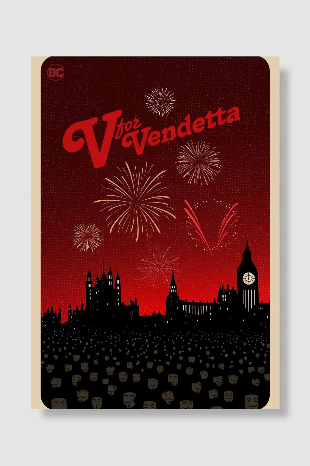 V - V for Vendetta - V for Vendetta Film Poster Çerçevesiz Yüksek Kalite Film Afiş Duvar Poster