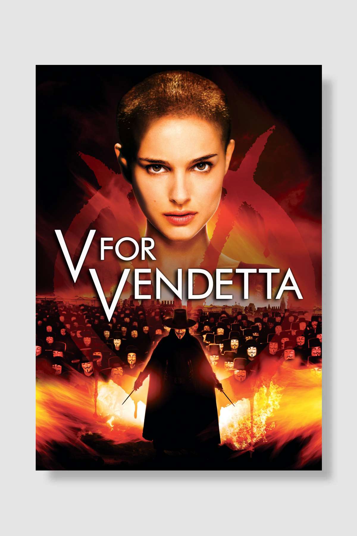 V - V for Vendetta - V for Vendetta Film Poster Çerçevesiz Yüksek Kalite Film Afiş Duvar Poster