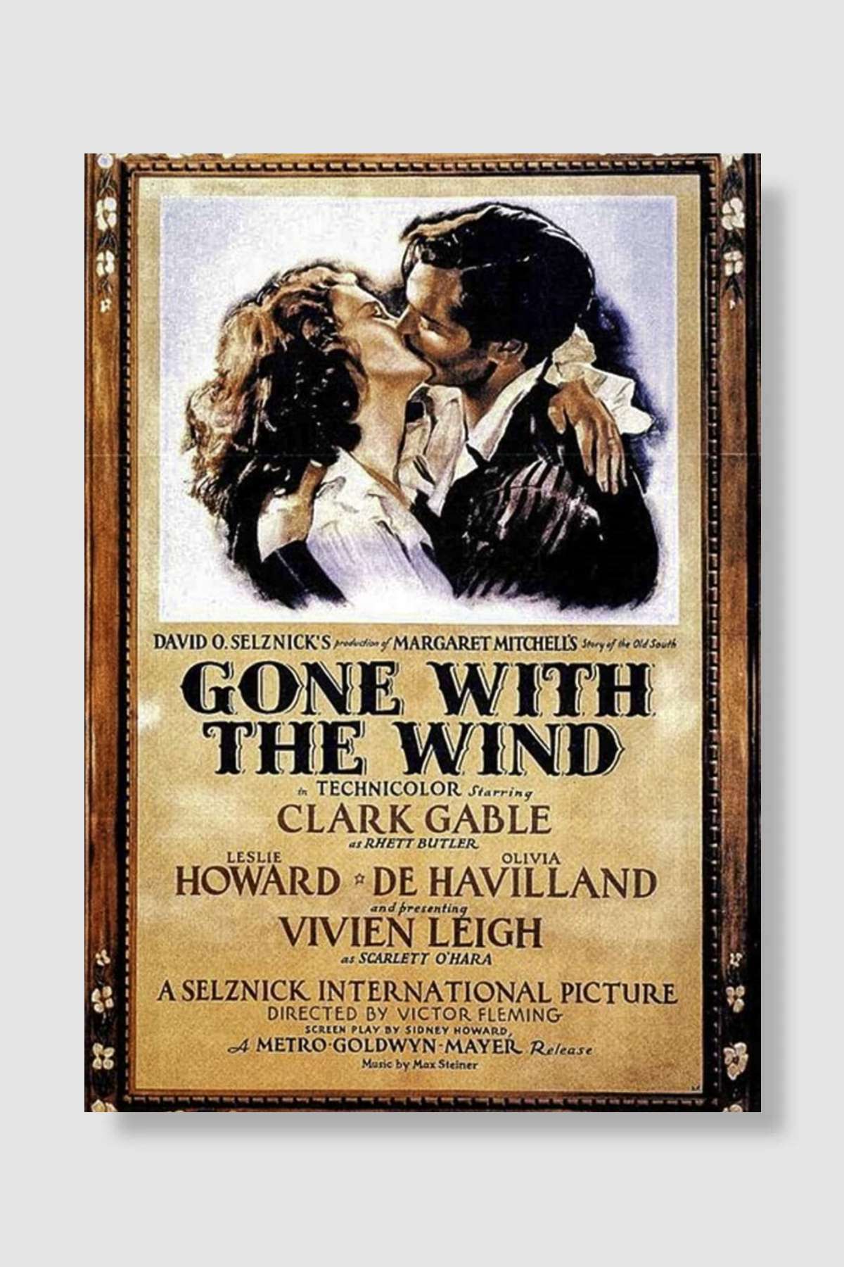 Rüzgar Gibi Geçti - Gone with the Wind Film Poster Çerçevesiz Yüksek Kalite Film Afiş Duvar Poster