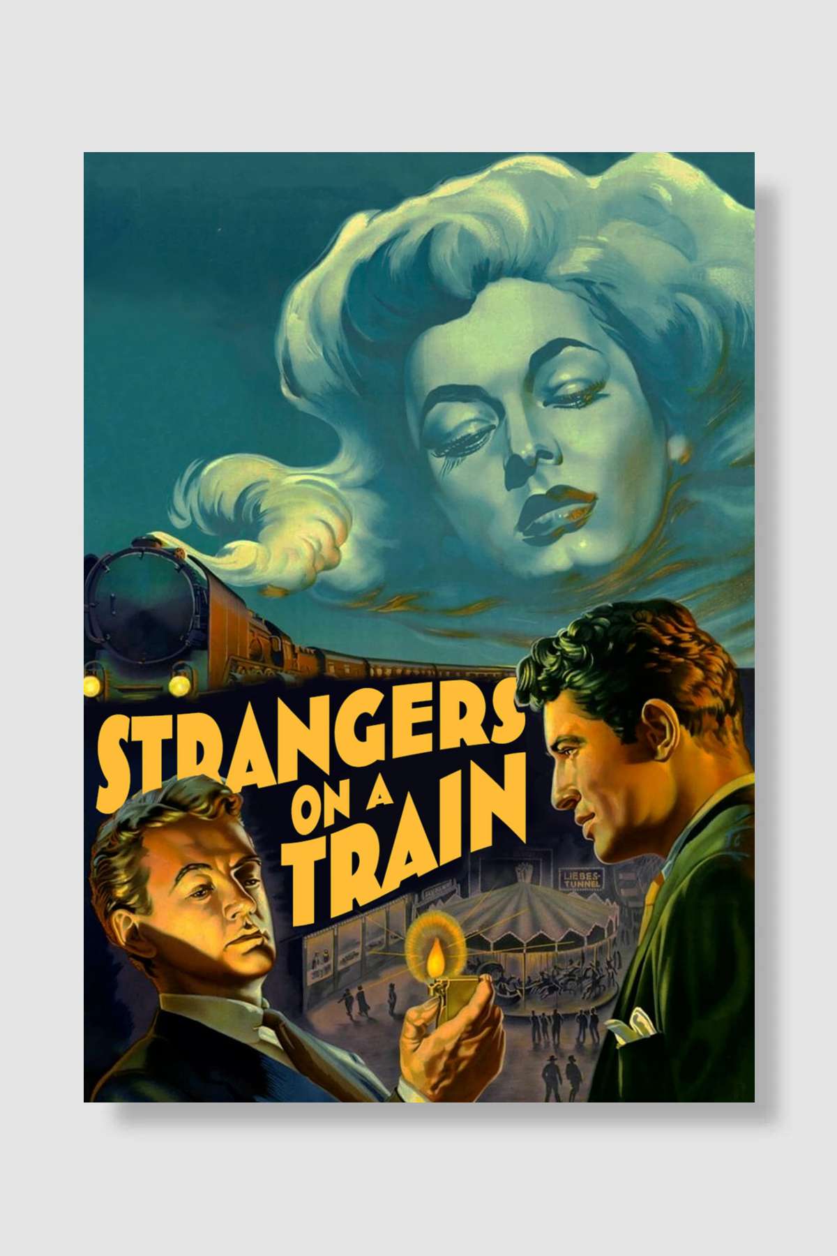 Trendeki Yabancı - Strangers on a Train Film Poster Çerçevesiz Yüksek Kalite Film Afiş Duvar Poster