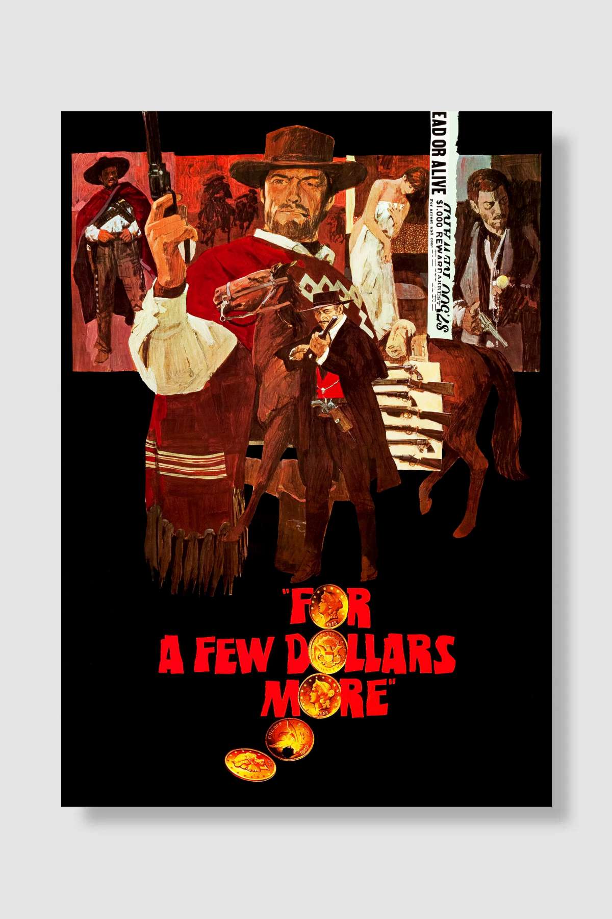 Bir Kaç Dolar İçin - Per qualche dollaro in più Film Poster Çerçevesiz Yüksek Kalite Film Afiş Duvar Poster