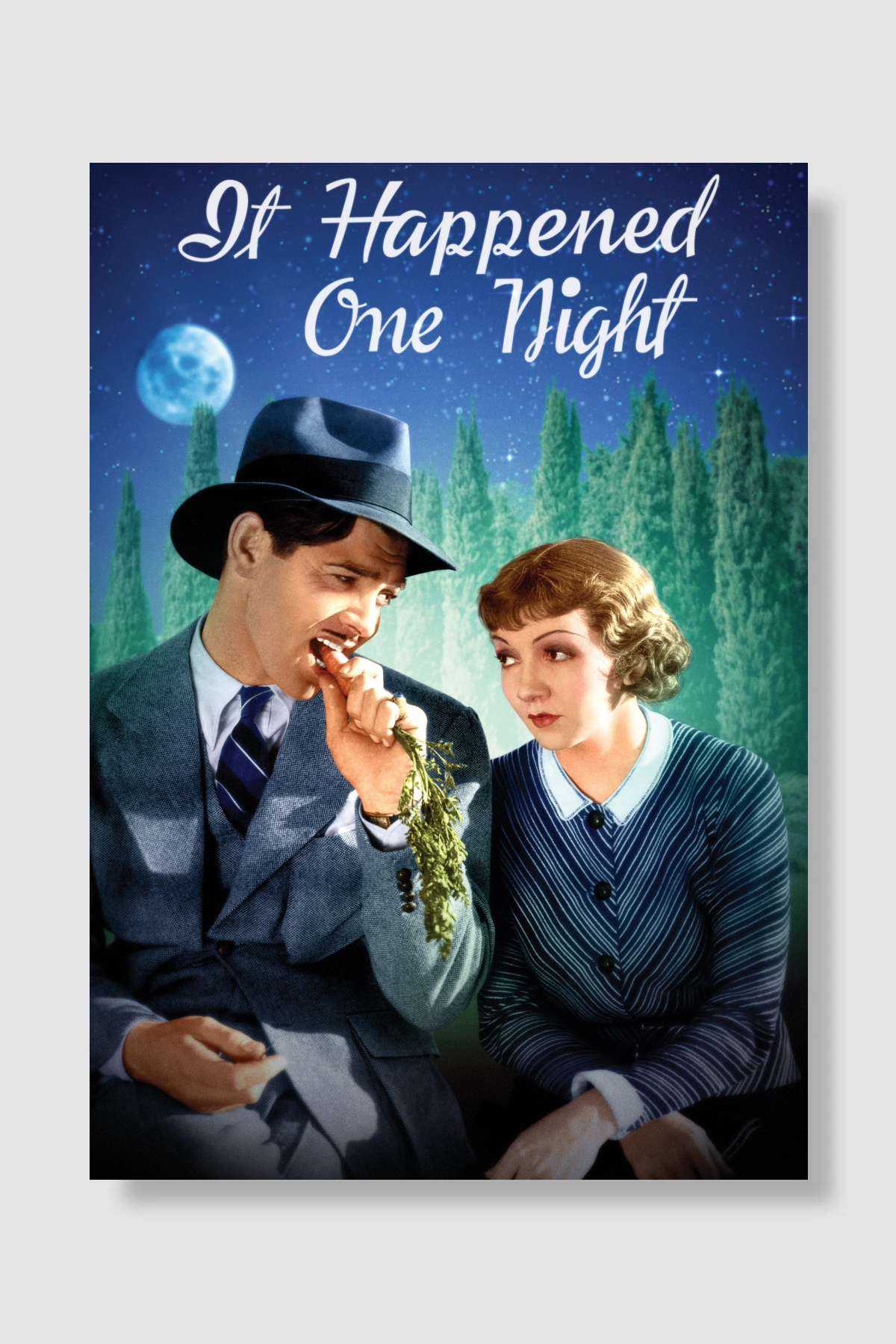 Bir Gecede Oldu - It Happened One Night Film Poster Çerçevesiz Yüksek Kalite Film Afiş Duvar Poster
