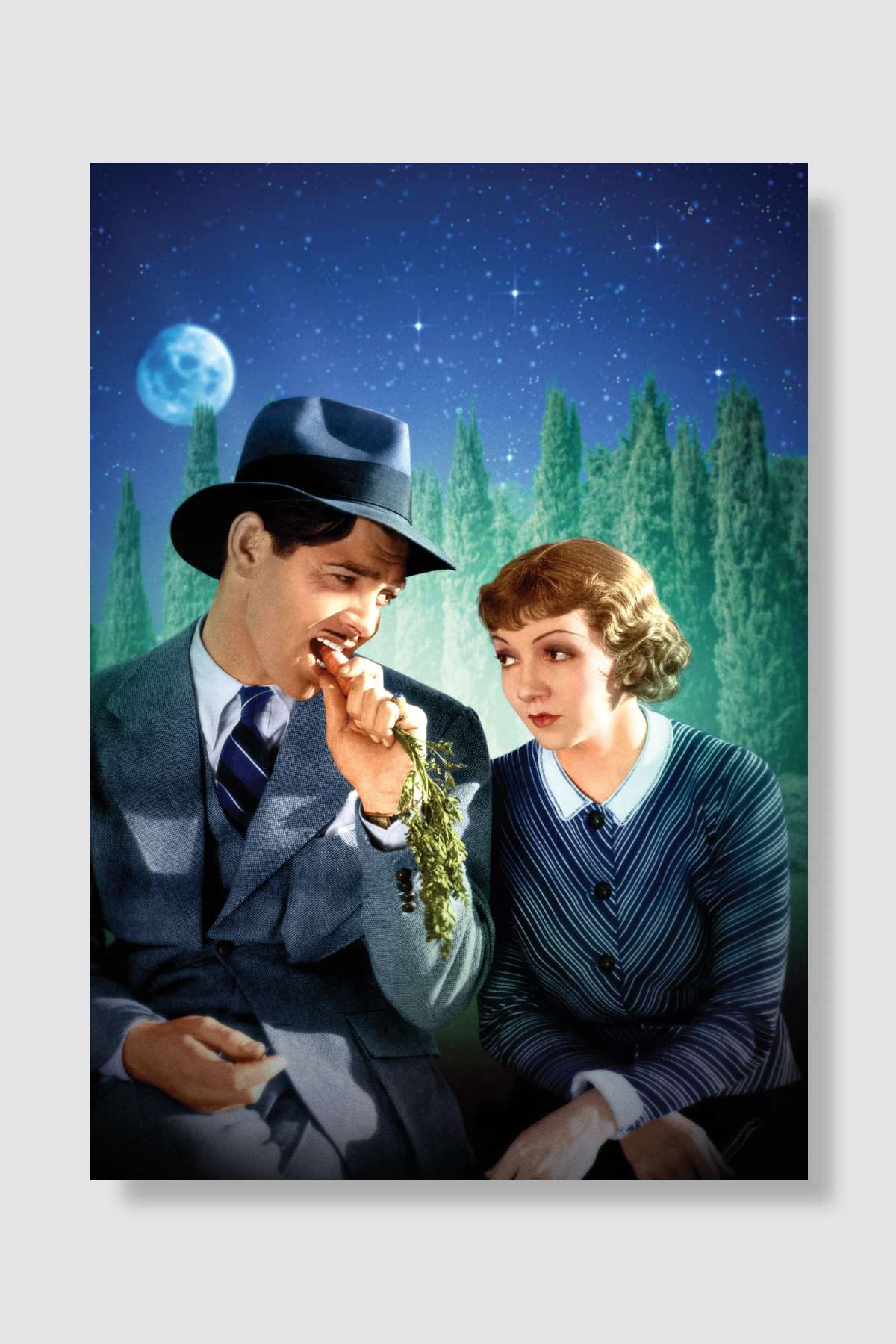 Bir Gecede Oldu - It Happened One Night Film Poster Çerçevesiz Yüksek Kalite Film Afiş Duvar Poster