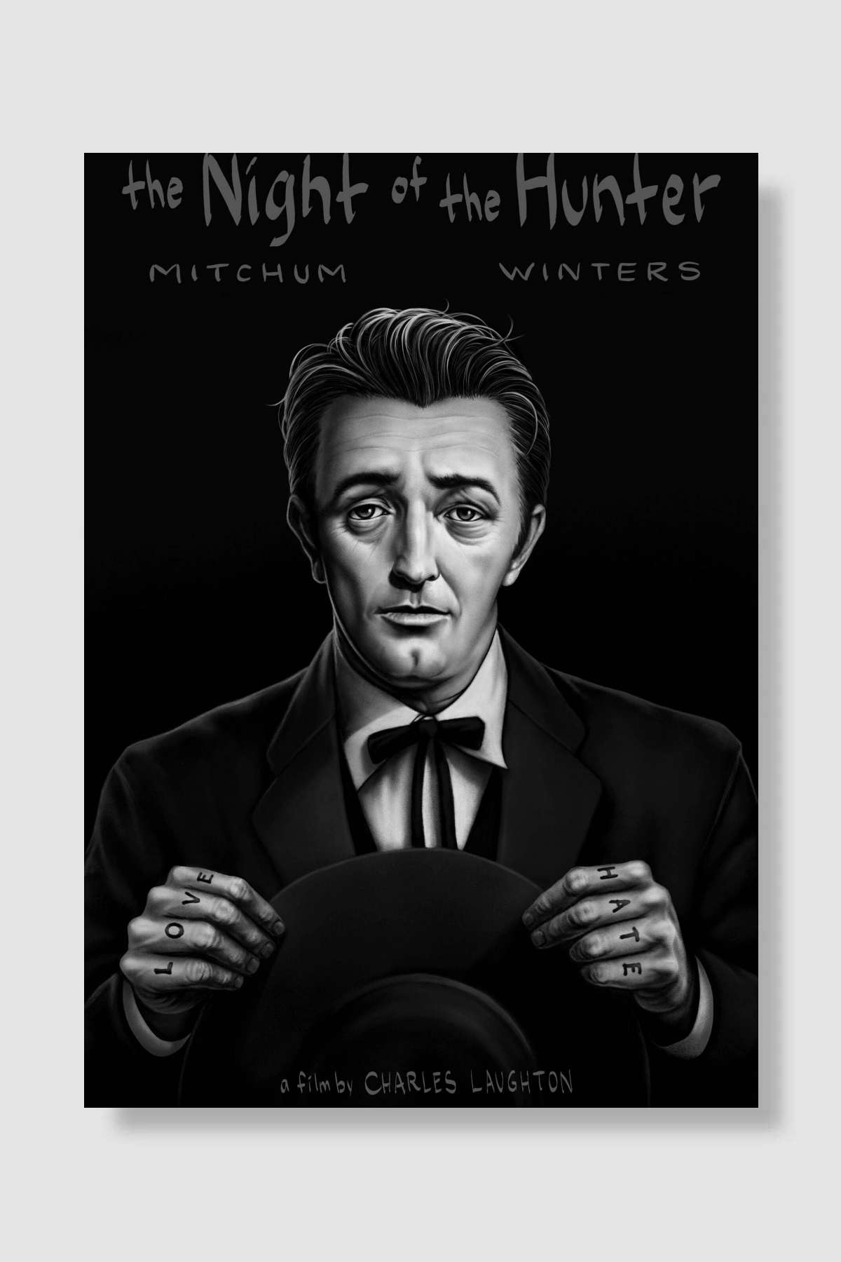 Caniler Avcısı - The Night of the Hunter Film Poster Çerçevesiz Yüksek Kalite Film Afiş Duvar Poster