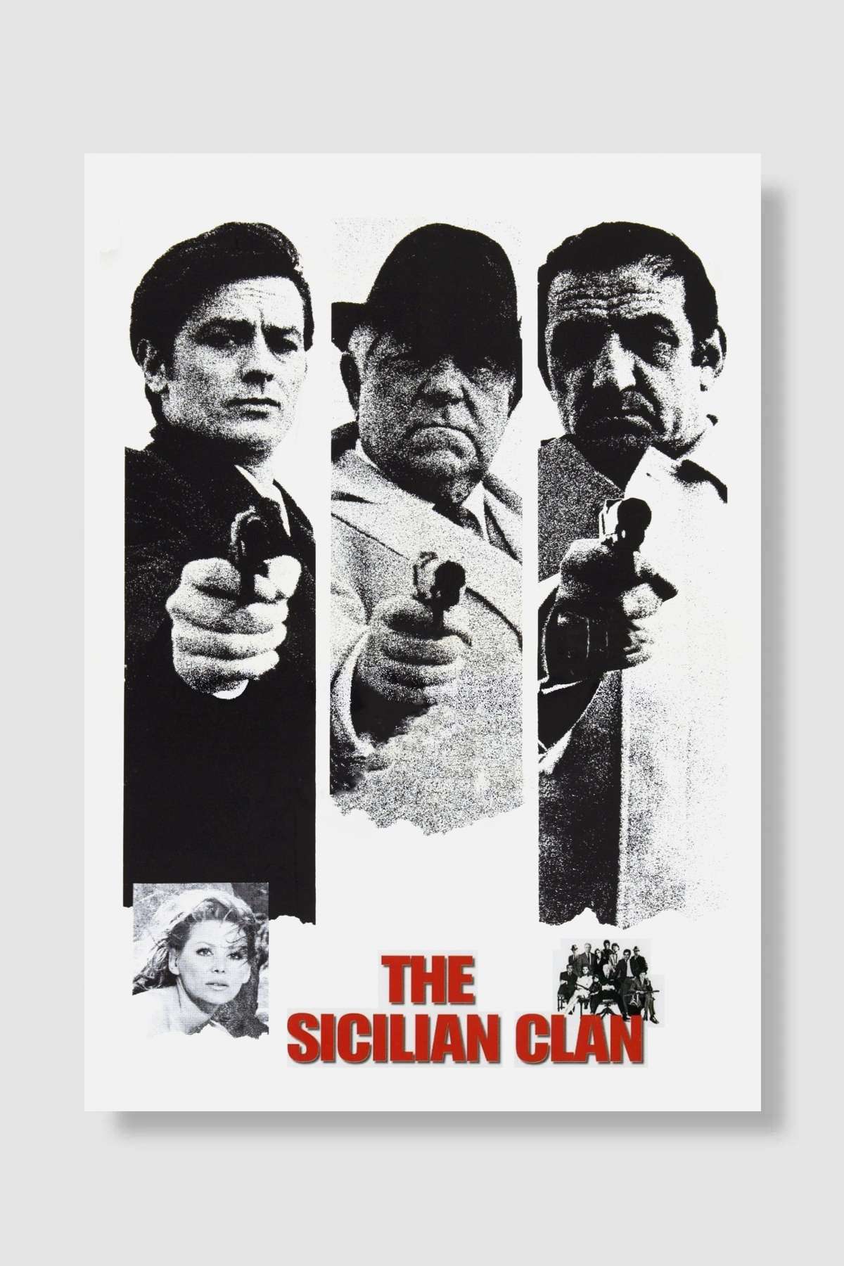 Sicilyalılar Çetesi - Le Clan des Siciliens Film Poster Çerçevesiz Yüksek Kalite Film Afiş Duvar Poster