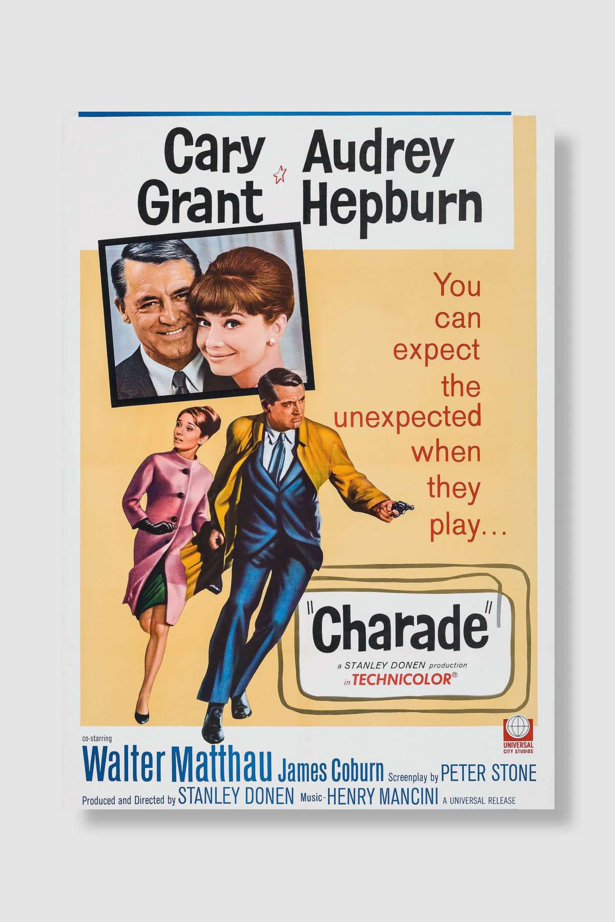 Öldüren Şüphe - Charade Film Poster Çerçevesiz Yüksek Kalite Film Afiş Duvar Poster