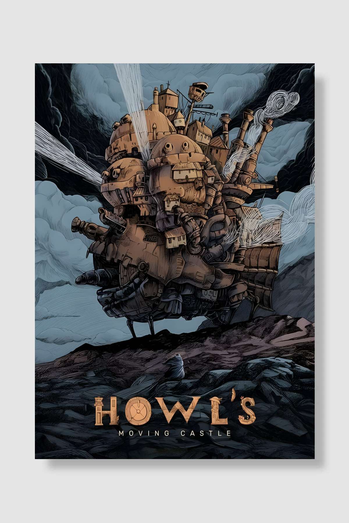 Yürüyen Şato - ハウルの動く城 Film Poster Çerçevesiz Yüksek Kalite Film Afiş Duvar Poster