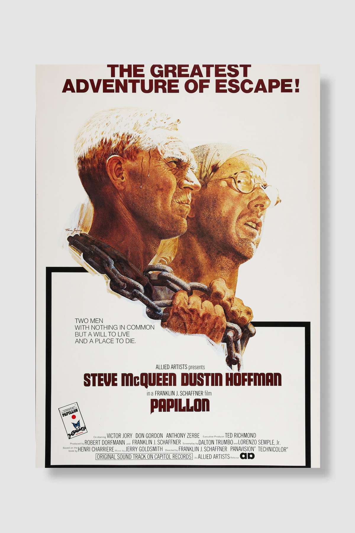 Kelebek - Papillon Film Poster Çerçevesiz Yüksek Kalite Film Afiş Duvar Poster