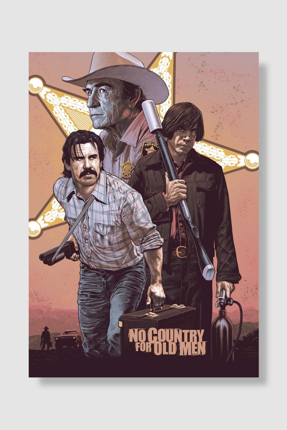 İhtiyarlara Yer Yok - No Country for Old Men Film Poster Çerçevesiz Yüksek Kalite Film Afiş Duvar Poster
