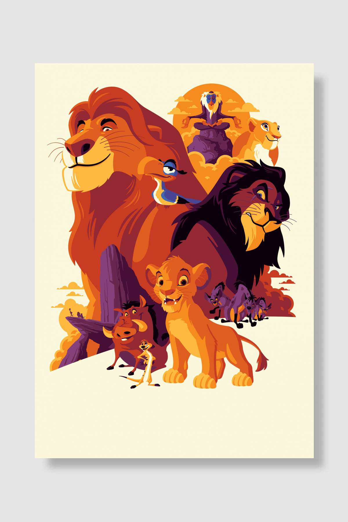 Aslan Kral - The Lion King Film Poster Çerçevesiz Yüksek Kalite Film Afiş Duvar Poster