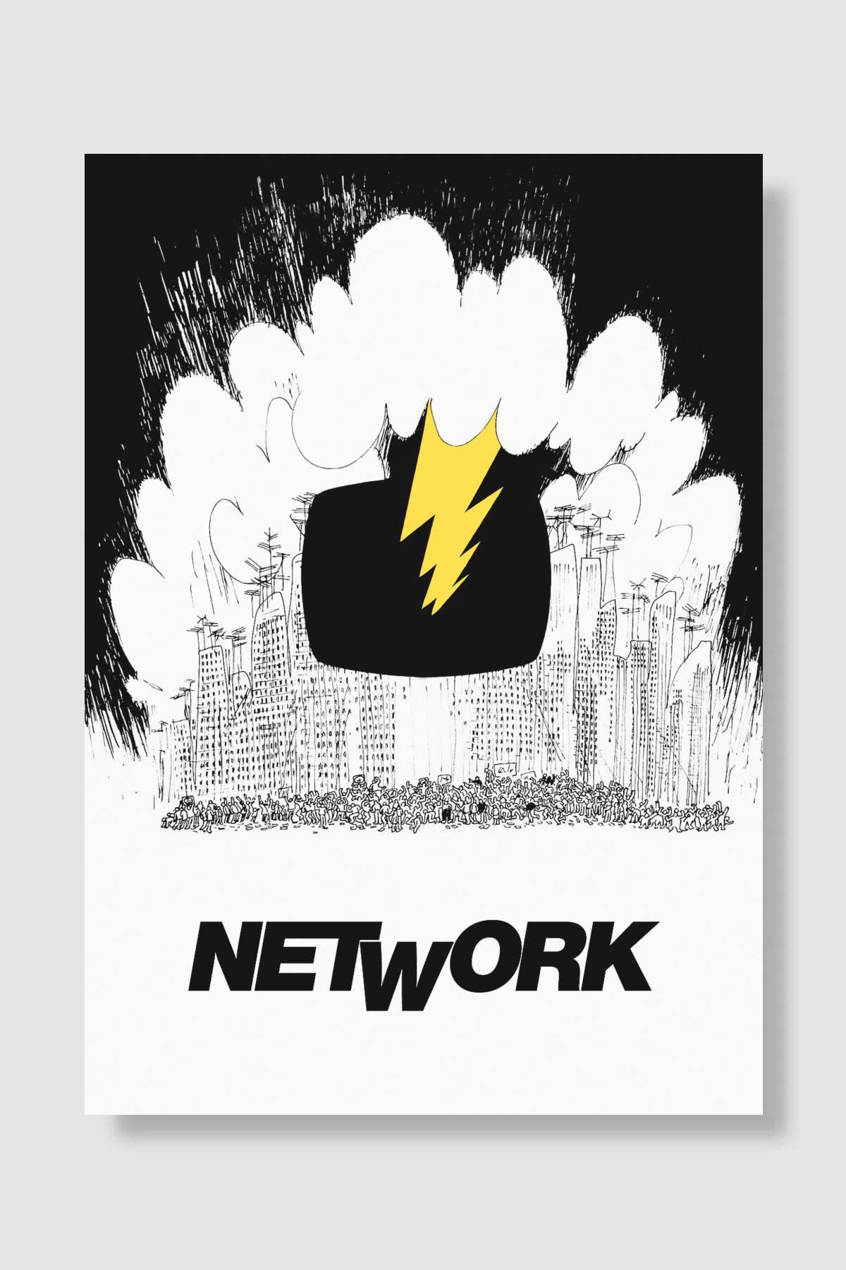 Şebeke - Network Film Poster Çerçevesiz Yüksek Kalite Film Afiş Duvar Poster