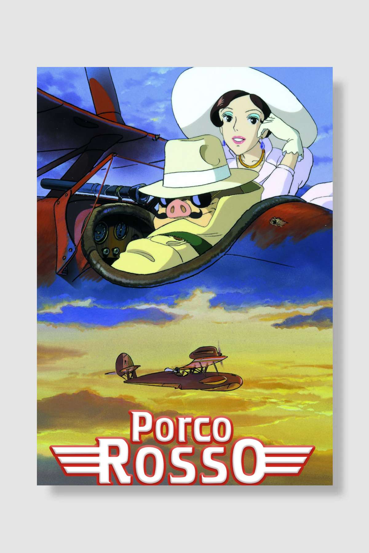 Kırmızı Kanatlar - 紅の豚 Film Poster Çerçevesiz Yüksek Kalite Film Afiş Duvar Poster