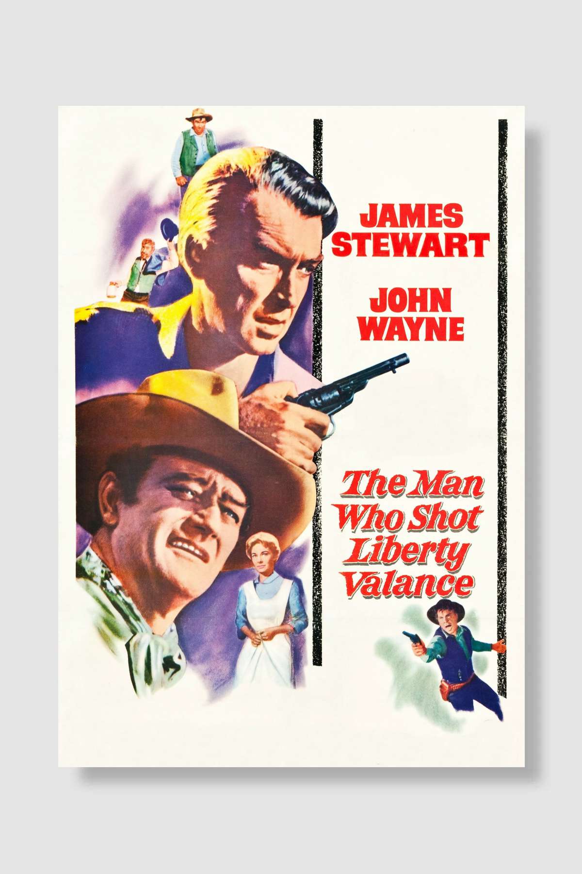 Kahramanın Sonu - The Man Who Shot Liberty Valance Film Poster Çerçevesiz Yüksek Kalite Film Afiş Duvar Poster
