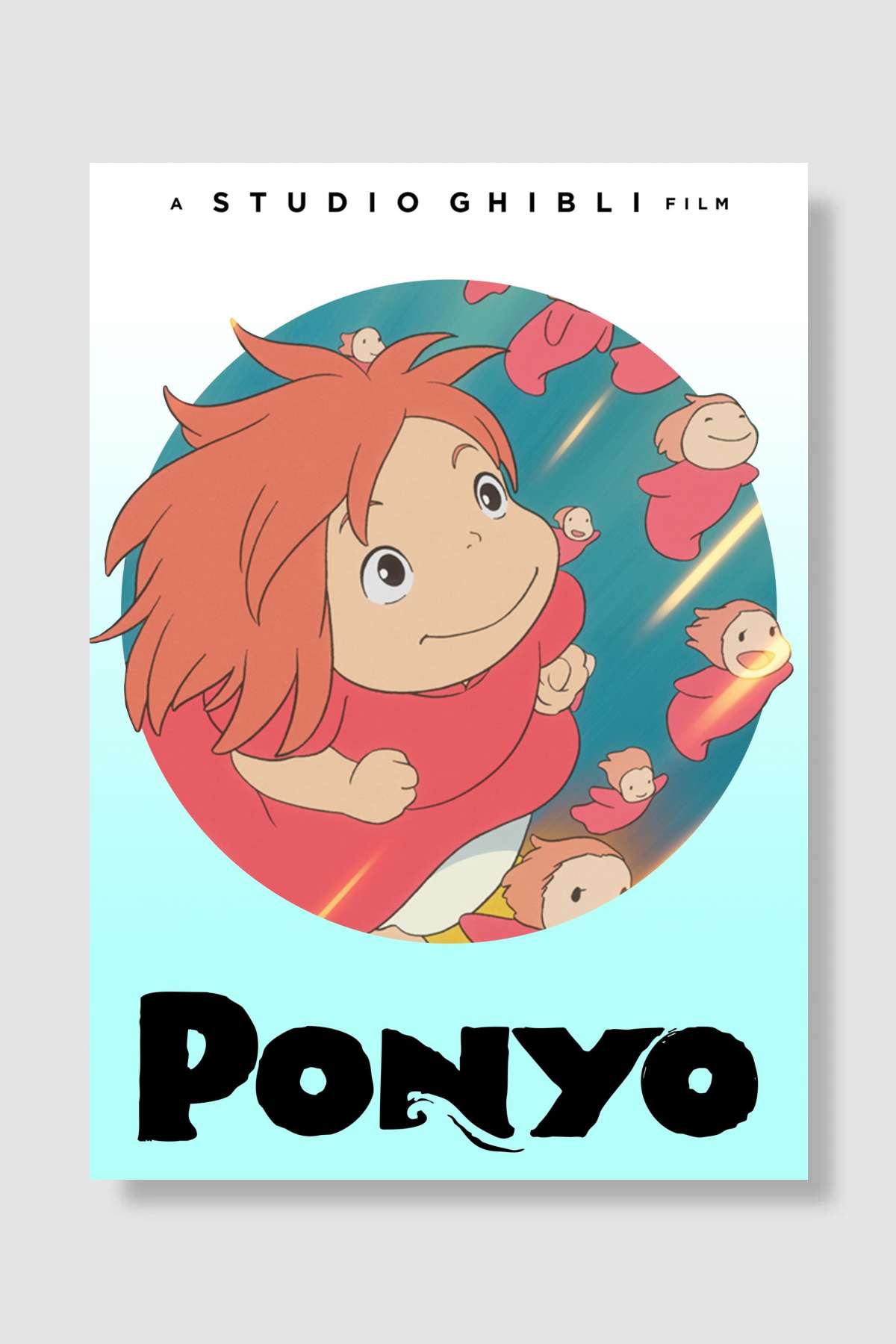 Küçük Deniz Kızı Ponyo - 崖の上のポニョ Film Poster Çerçevesiz Yüksek Kalite Film Afiş Duvar Poster