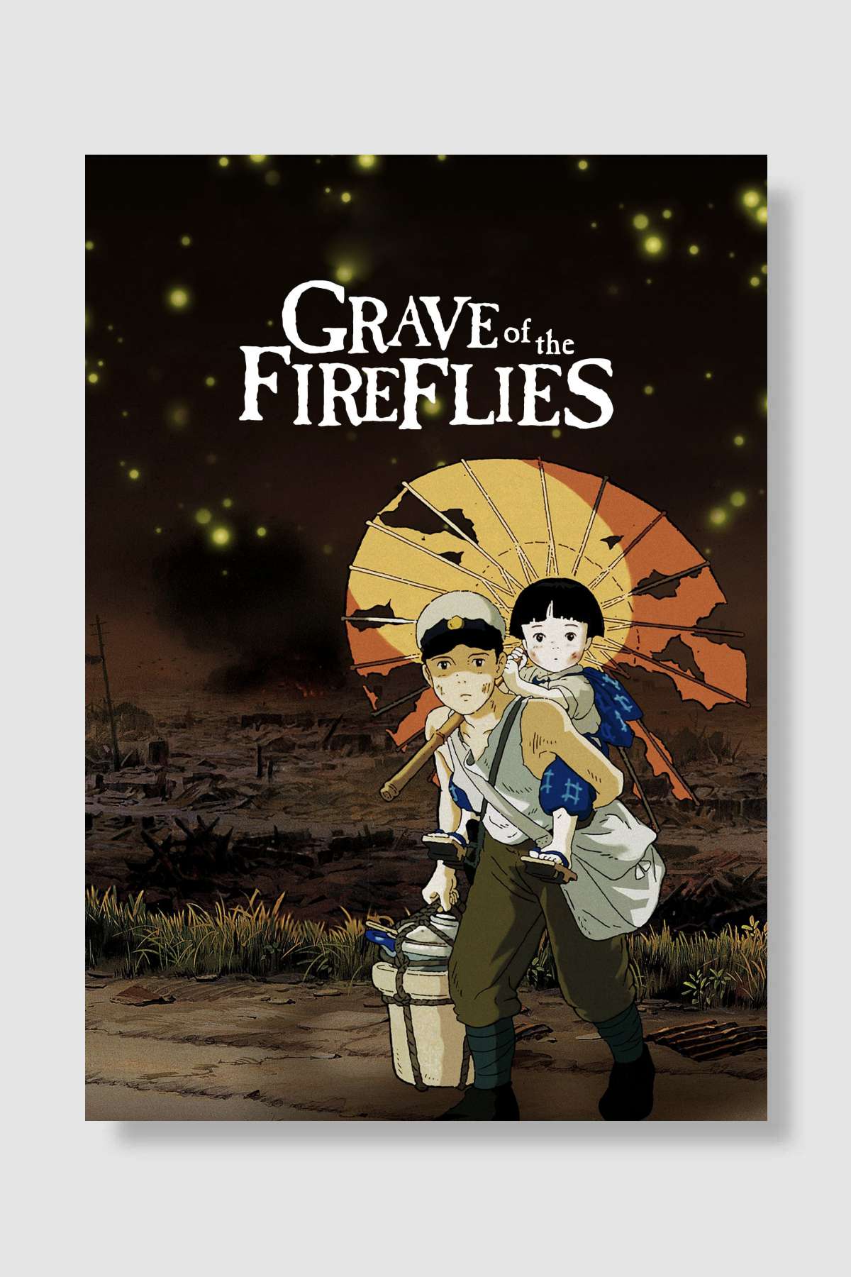 Ateş Böceklerinin Mezarı - 火垂るの墓 Film Poster Çerçevesiz Yüksek Kalite Film Afiş Duvar Poster
