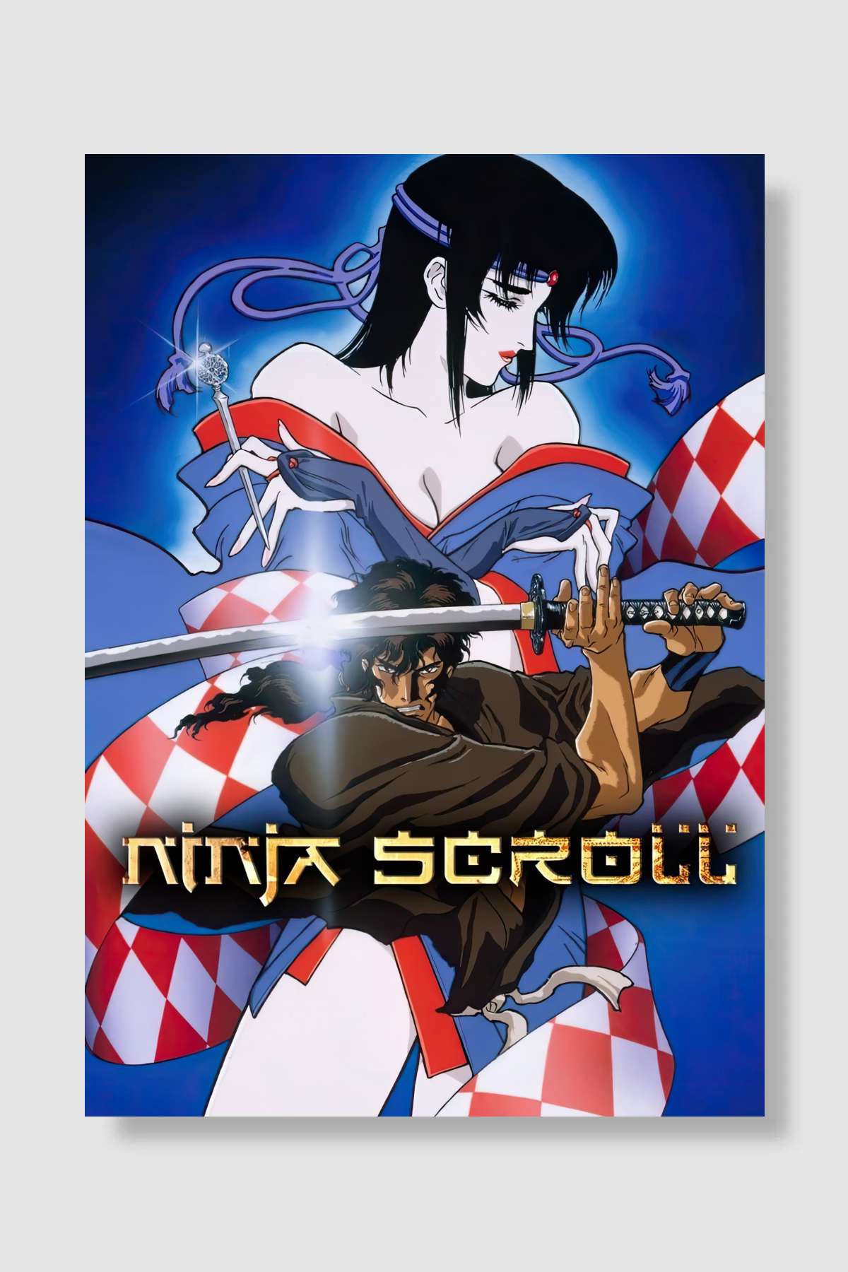 Ninja Scroll - 獣兵衛忍風帖 Film Poster Çerçevesiz Yüksek Kalite Film Afiş Duvar Poster