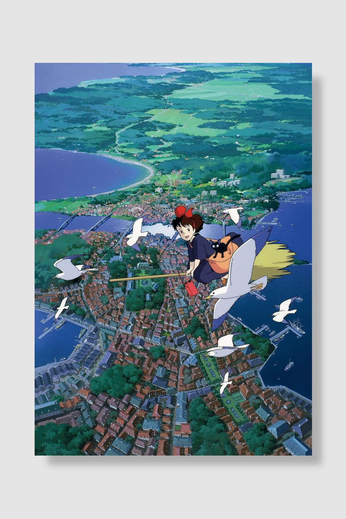 Küçük Cadı Kiki - 魔女の宅急便 Film Poster Çerçevesiz Yüksek Kalite Film Afiş Duvar Poster