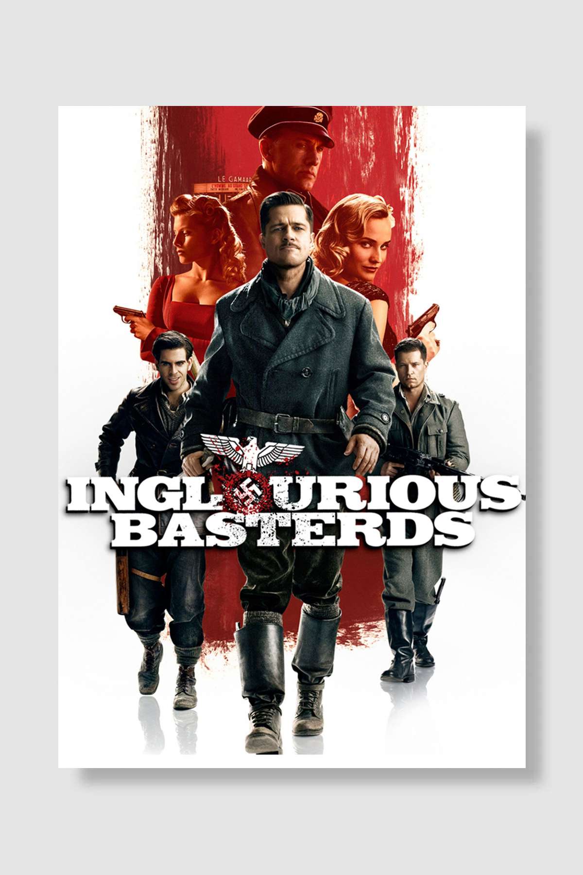 Soysuzlar Çetesi - Inglourious Basterds Film Poster Çerçevesiz Yüksek Kalite Film Afiş Duvar Poster