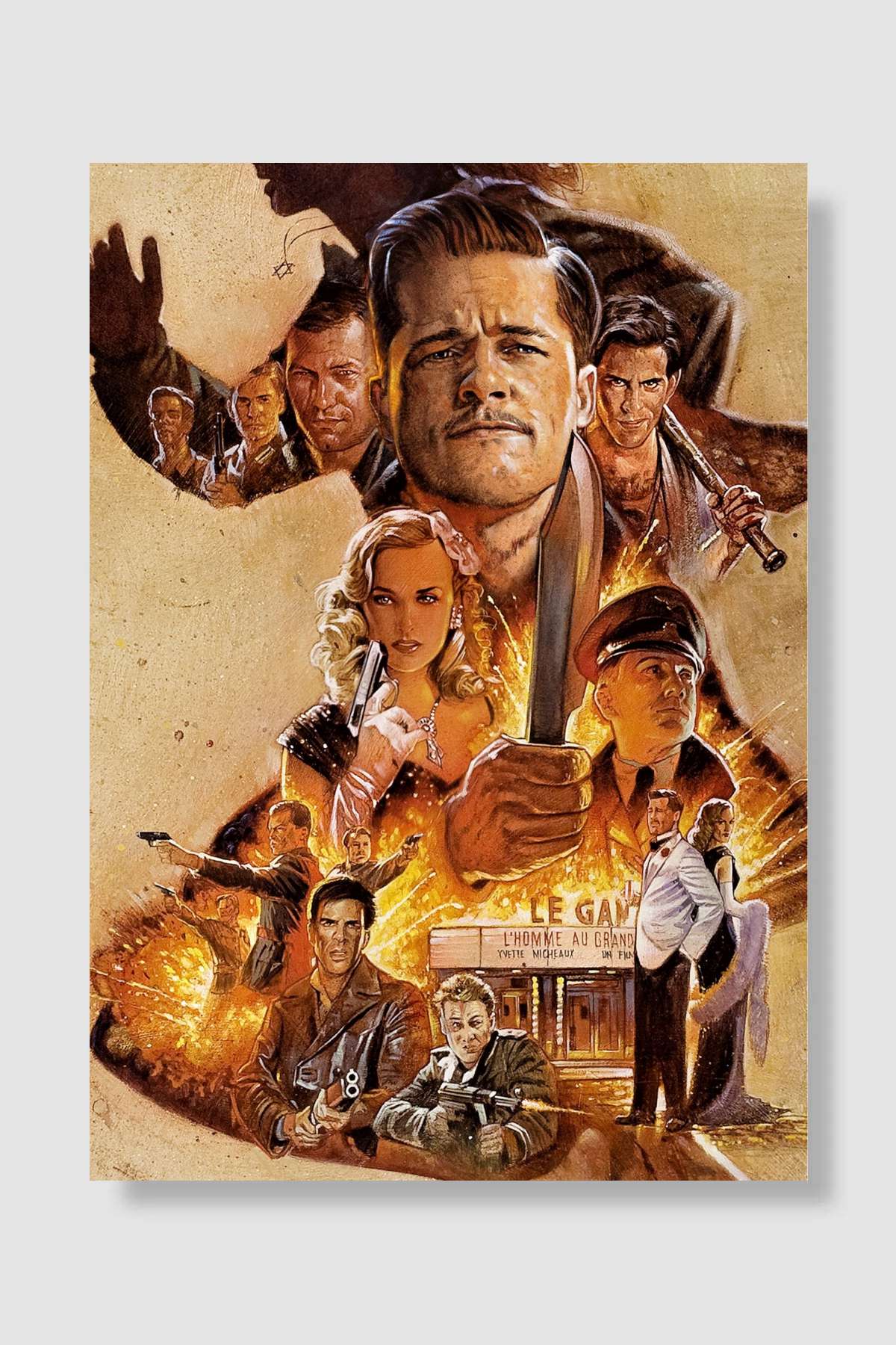 Soysuzlar Çetesi - Inglourious Basterds Film Poster Çerçevesiz Yüksek Kalite Film Afiş Duvar Poster