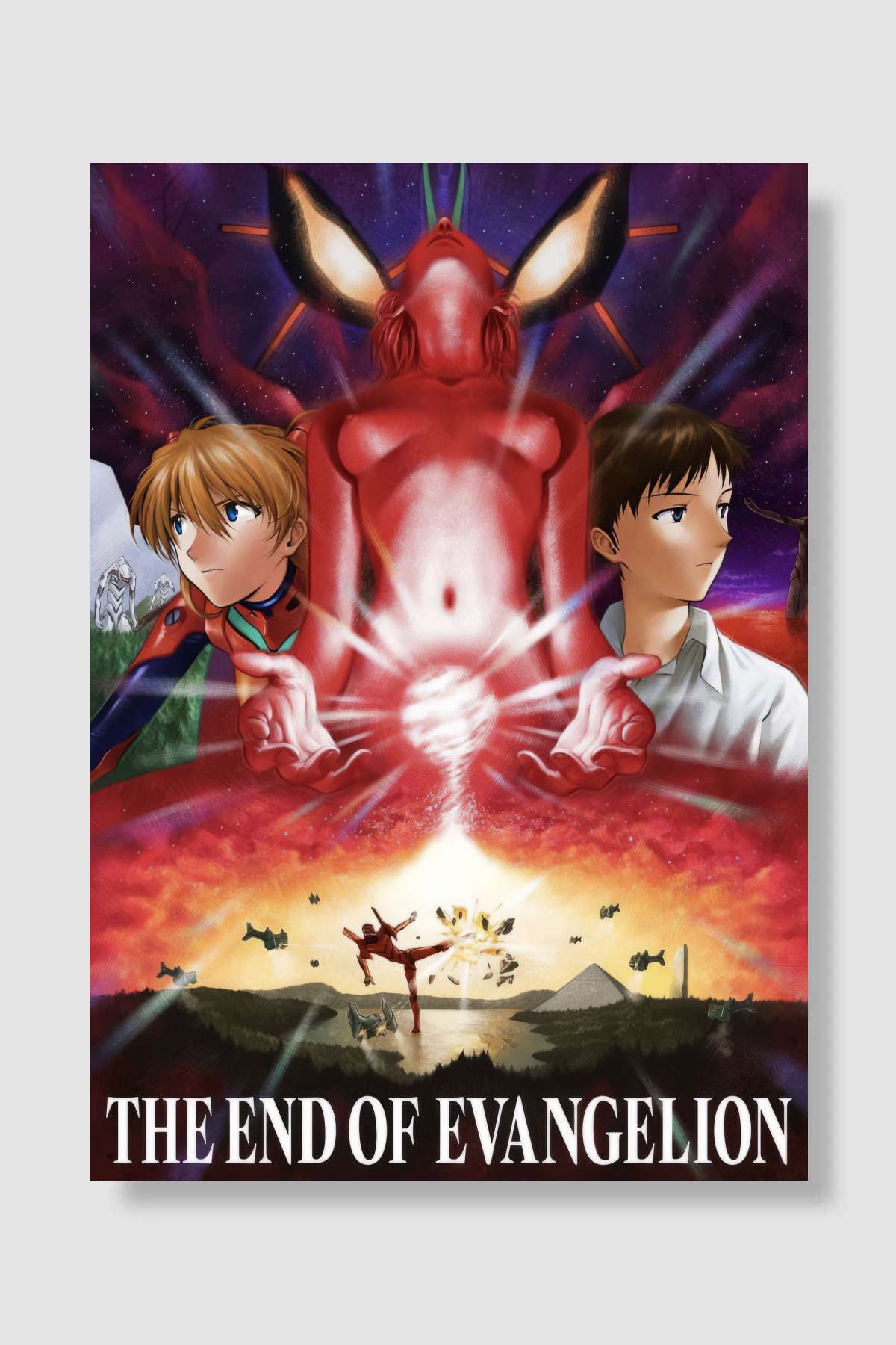 Neon Genesis Evangelion: Evangelion'un Sonu - 新世紀エヴァンゲリオン劇場版 Air／まごころを、君に Film Poster Çerçevesiz Yüksek Kalite Film Afiş Duvar Poster