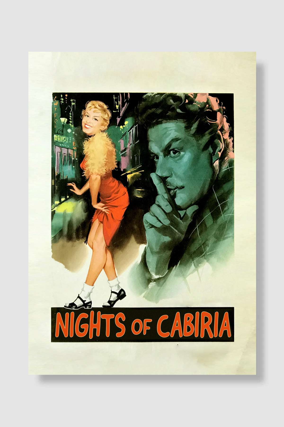 Cabiria'nın Geceleri - Le notti di Cabiria Film Poster Çerçevesiz Yüksek Kalite Film Afiş Duvar Poster