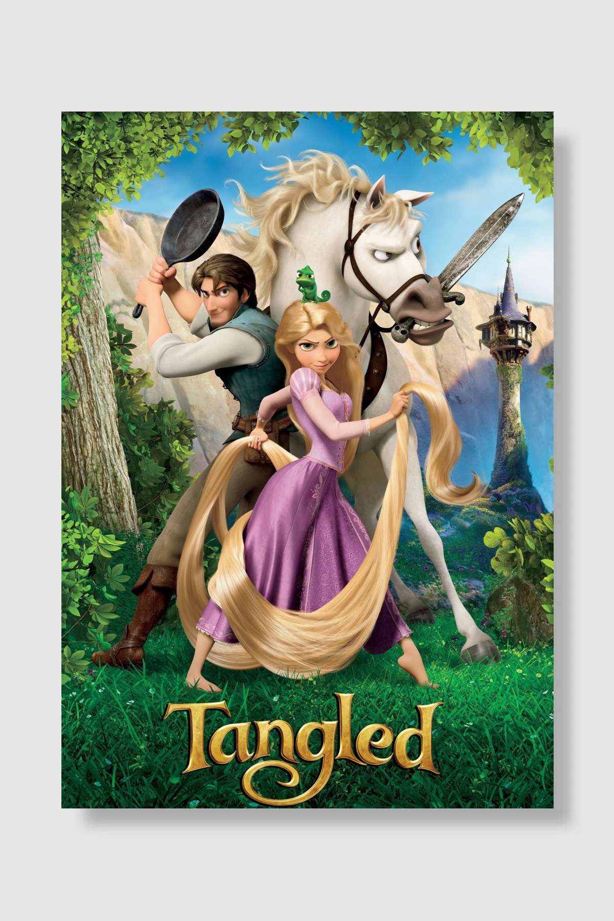 Karmakarışık - Tangled Film Poster Çerçevesiz Yüksek Kalite Film Afiş Duvar Poster