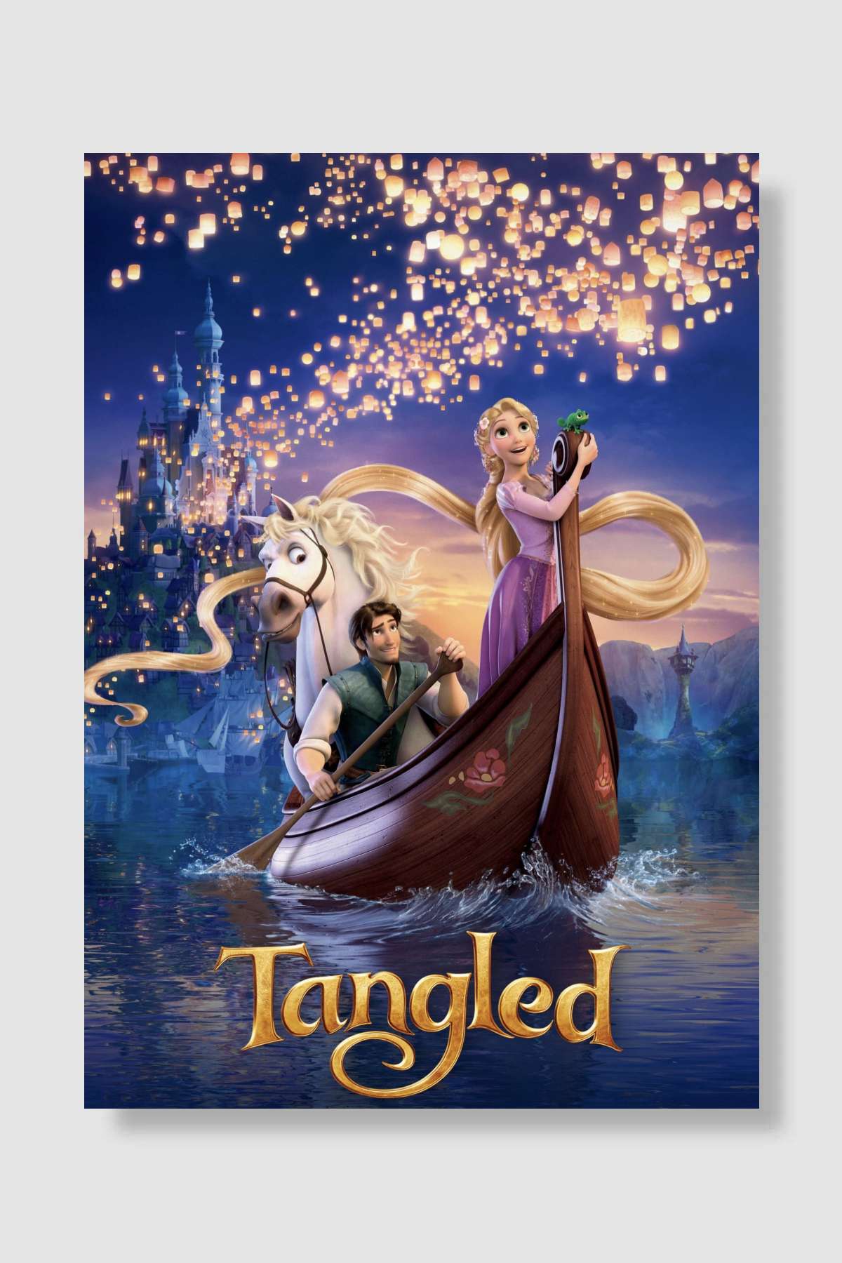 Karmakarışık - Tangled Film Poster Çerçevesiz Yüksek Kalite Film Afiş Duvar Poster