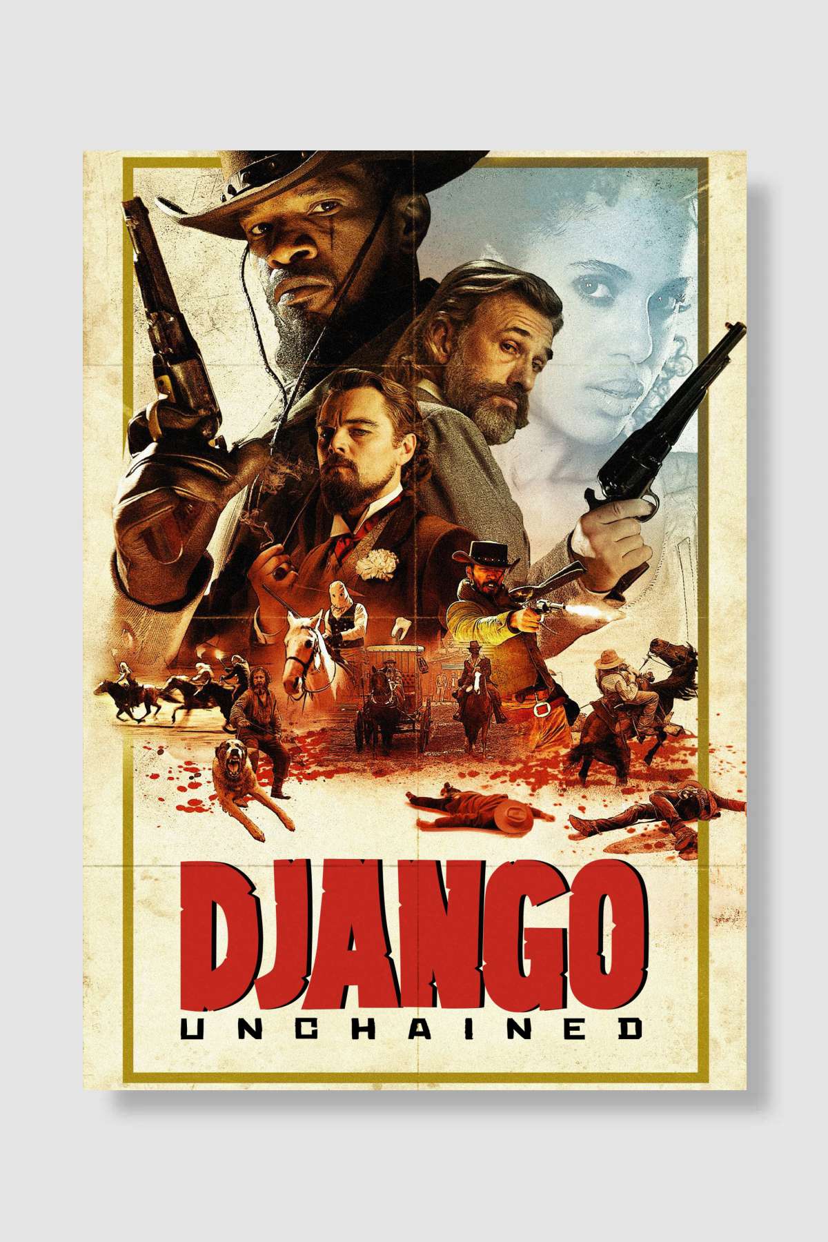 Zincirsiz - Django Unchained Film Poster Çerçevesiz Yüksek Kalite Film Afiş Duvar Poster