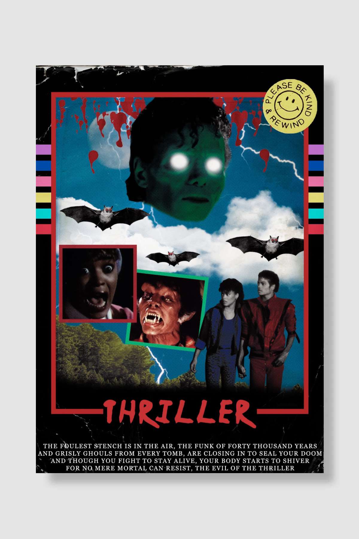 Michael Jackson's Thriller Film Poster Çerçevesiz Yüksek Kalite Film Afiş Duvar Poster