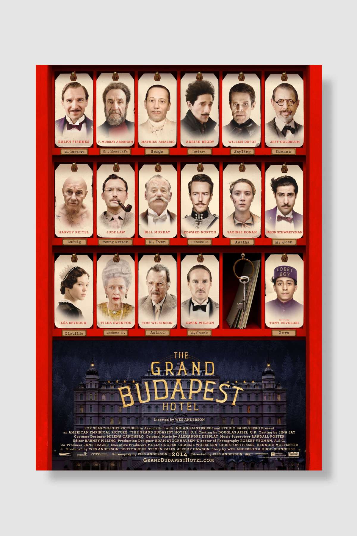 Büyük Budapeşte Oteli - The Grand Budapest Hotel Film Poster Çerçevesiz Yüksek Kalite Film Afiş Duvar Poster
