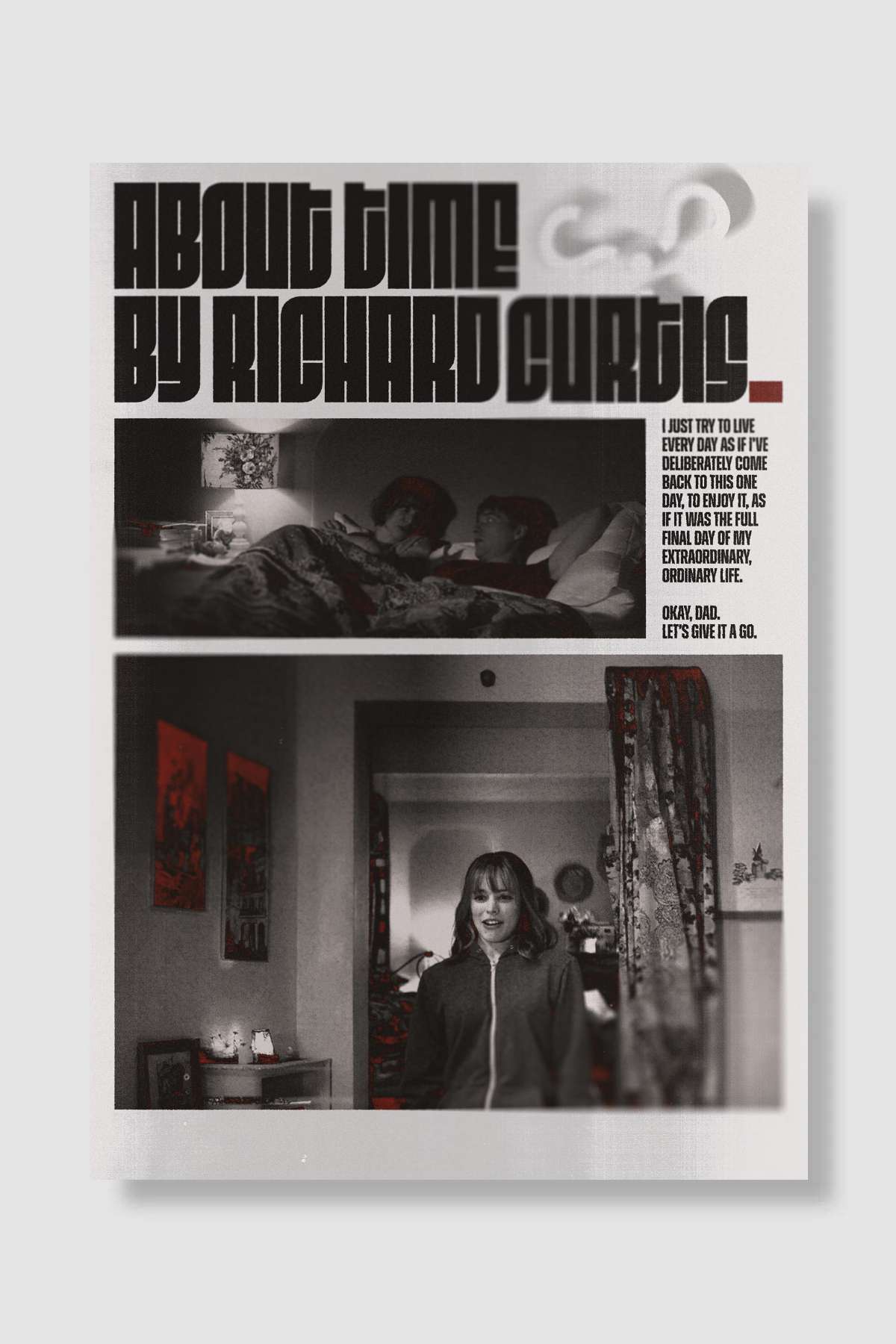 Zamanda Aşk - About Time Film Poster Çerçevesiz Yüksek Kalite Film Afiş Duvar Poster