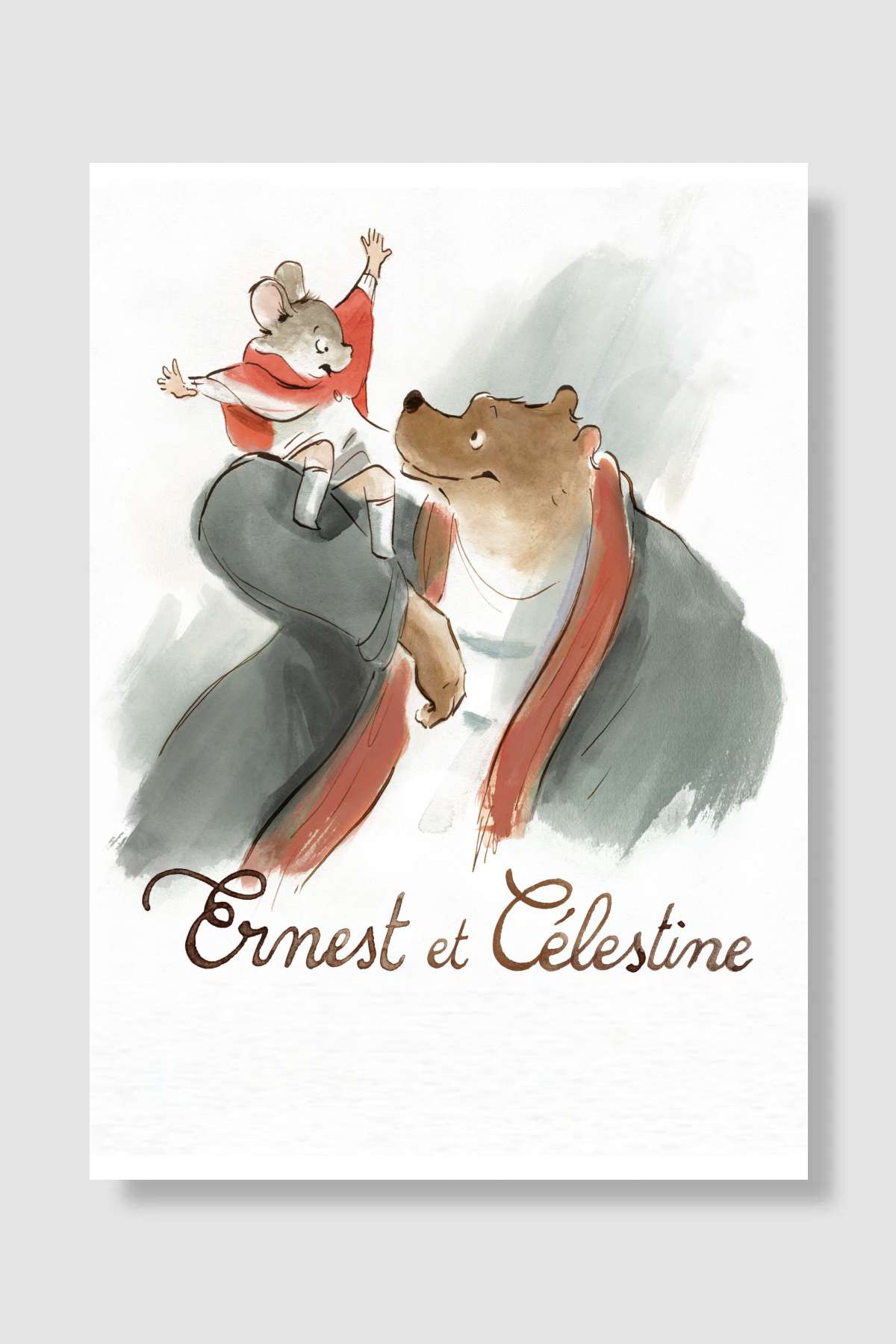 İki Arkadaş - Ernest et Célestine Film Poster Çerçevesiz Yüksek Kalite Film Afiş Duvar Poster - En İyi Fiyatlarla
