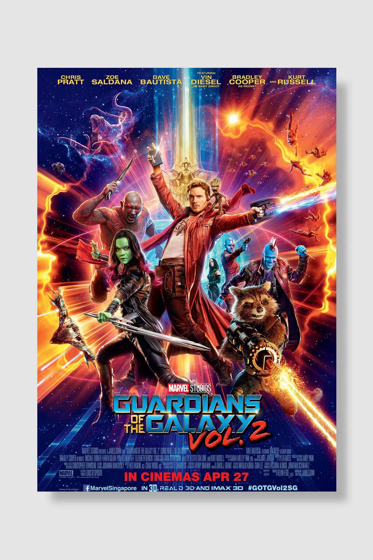 Galaksinin Koruyucuları 2 - Guardians of the Galaxy Vol. 2 Film Poster Çerçevesiz Yüksek Kalite Film Afiş Duvar Poster