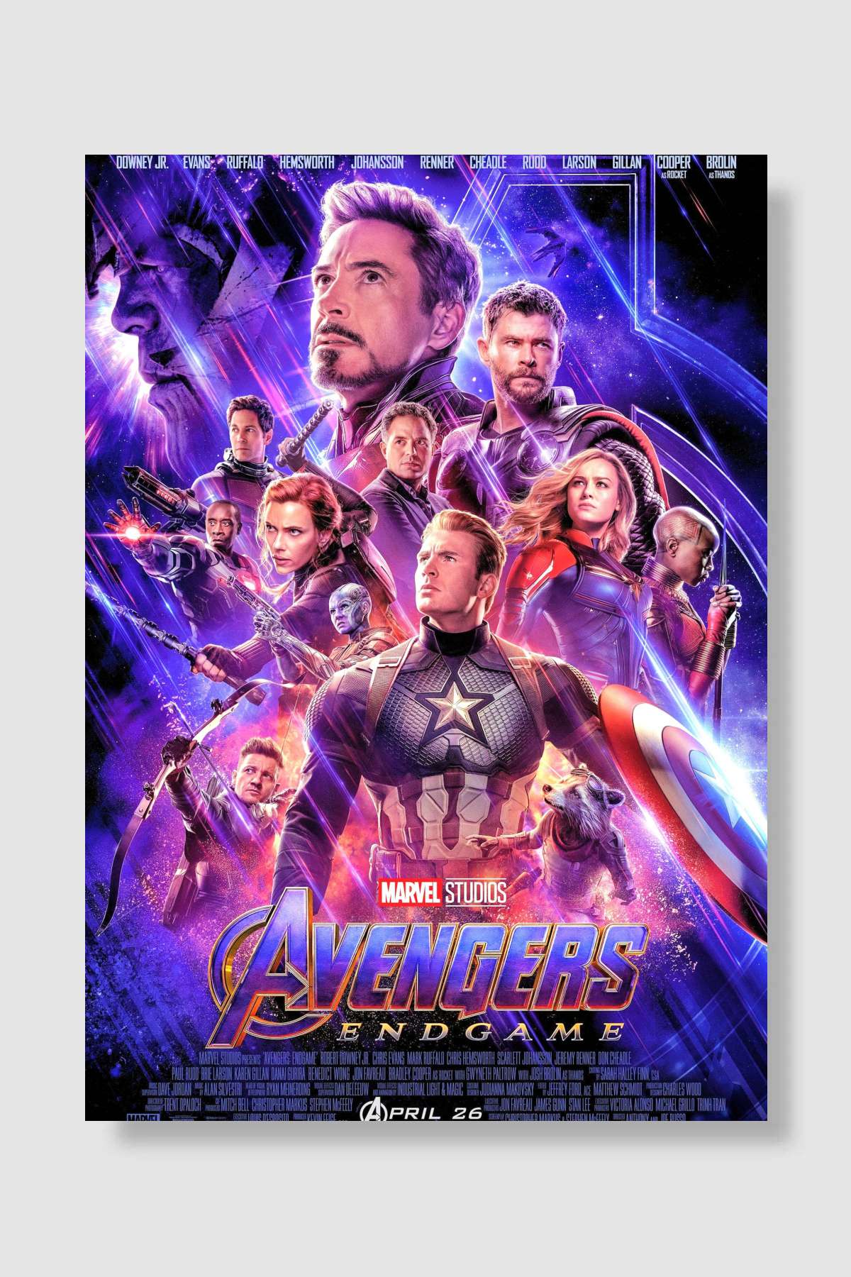 Avengers: Endgame Film Poster Çerçevesiz Yüksek Kalite Film Afiş Duvar Poster