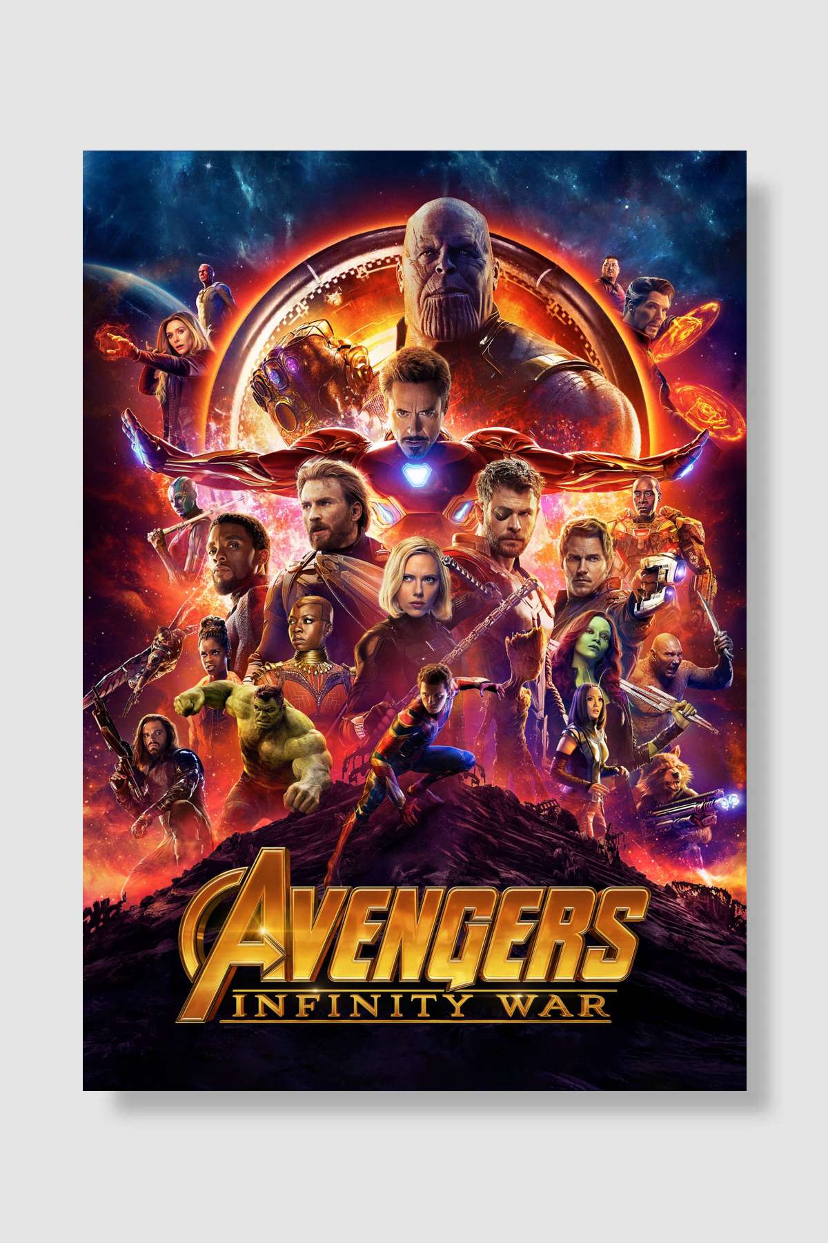 Avengers: Sonsuzluk Savaşı - Avengers: Infinity War Film Poster Çerçevesiz Yüksek Kalite Film Afiş Duvar Poster