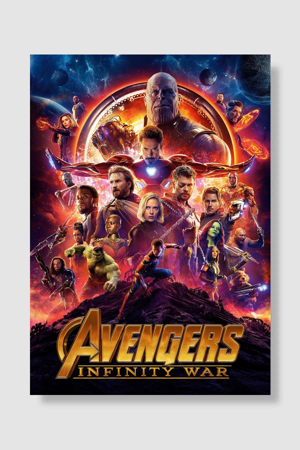 Avengers: Sonsuzluk Savaşı - Avengers: Infinity War Film Poster Çerçevesiz Yüksek Kalite Film Afiş Duvar Poster